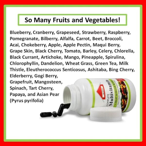120 Multivitamin Fruit and Vegetable Liquid Capsules, Loaded Multivitamins, Supplements, Multiple Vitamin has Joint Heart Brain Antioxidants, Daily Women Men Senior Adult Multi Vitamins - Image 4