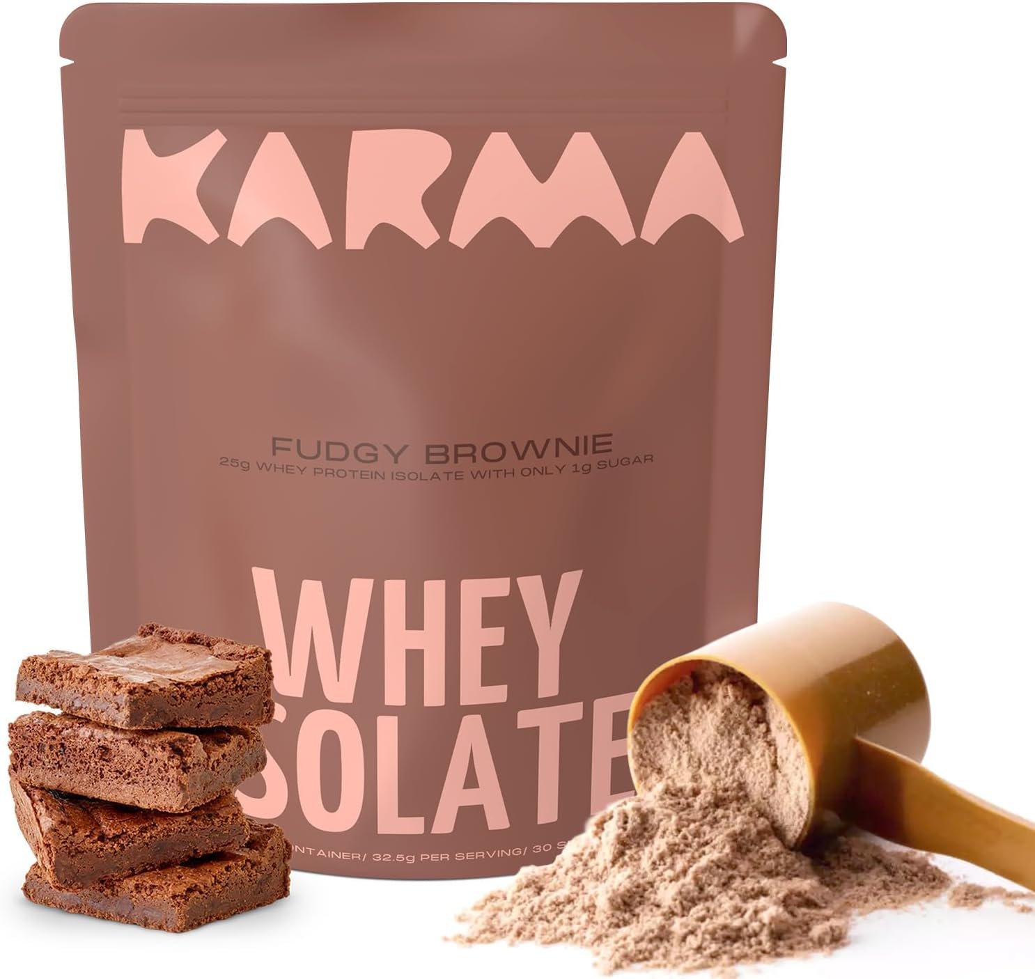 Whey Protein Powder 2LB - 25g Protein 1g Sugar - Fudgy Brownie Flavored Whey Isolate Protein Powder - Protein Powder Formulation with Low Sugar and High Protein - 30 Servings - Image 2