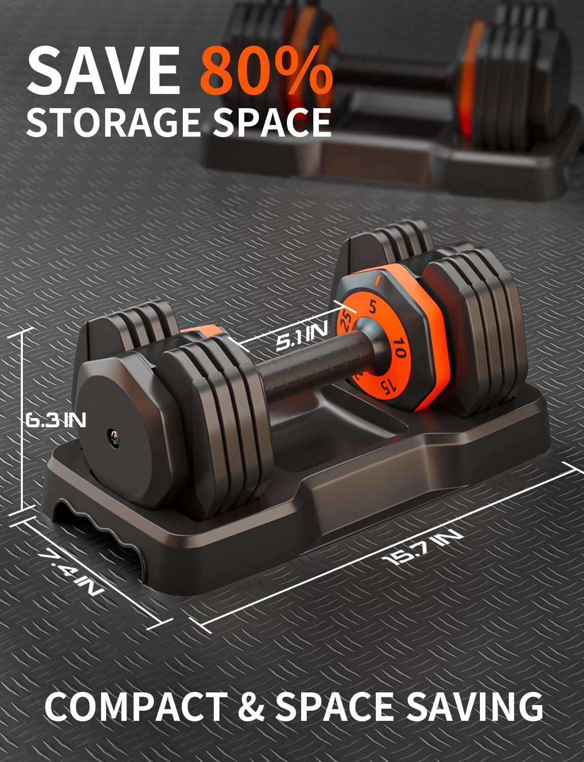 LEEKEY Adjustable Dumbbells, Dumbbells with Anti-Slip Handle for Exercise & Fitness Fast Adjust Weight, Innovative Workout Equipment - Image 4