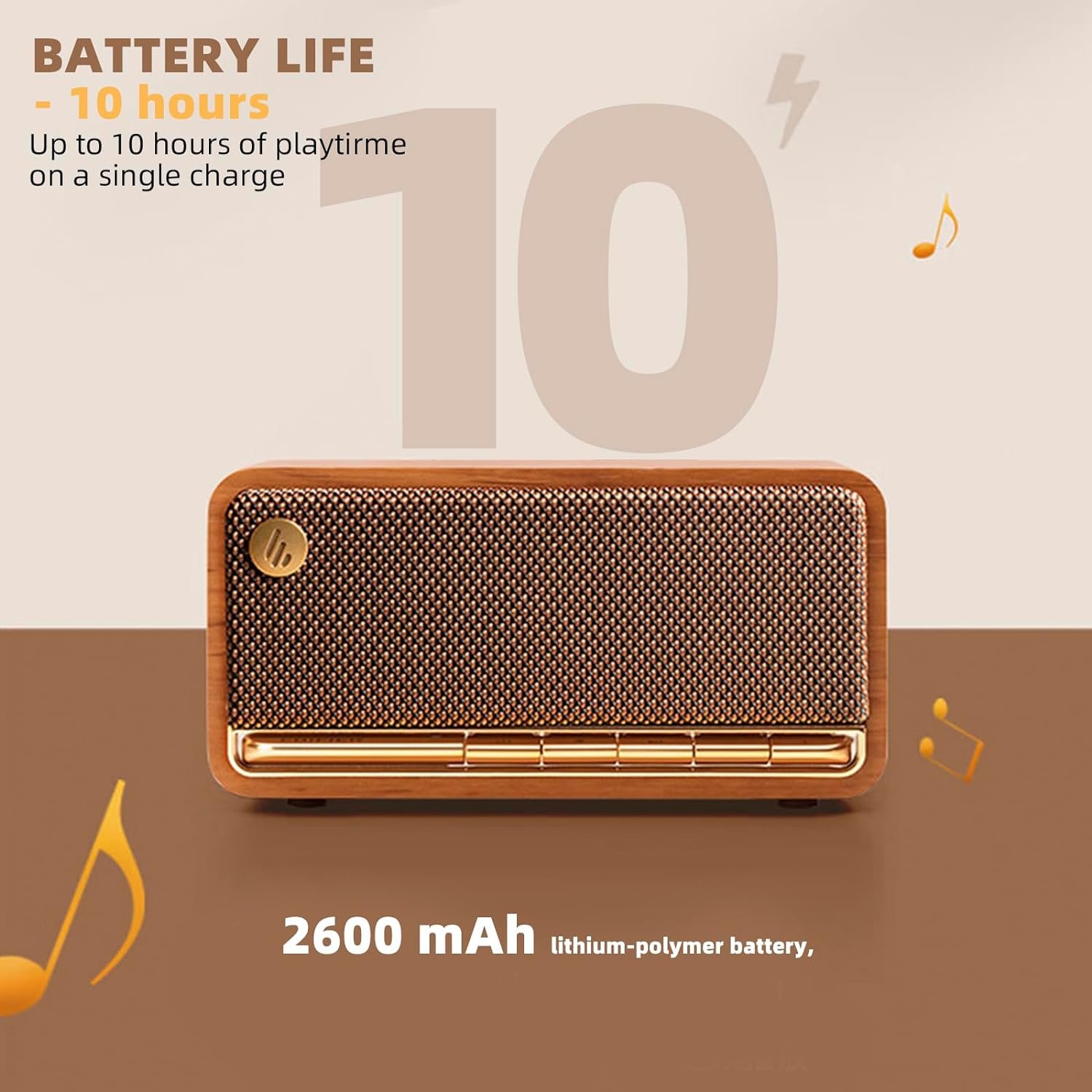 Edifier Retro Wood Bluetooth Speaker,Wireless Portable Speakers with 20W Stereo Sound,Vintage Decor Speaker with AUX,USB Soundcard,Micro SD Brown - Image 3
