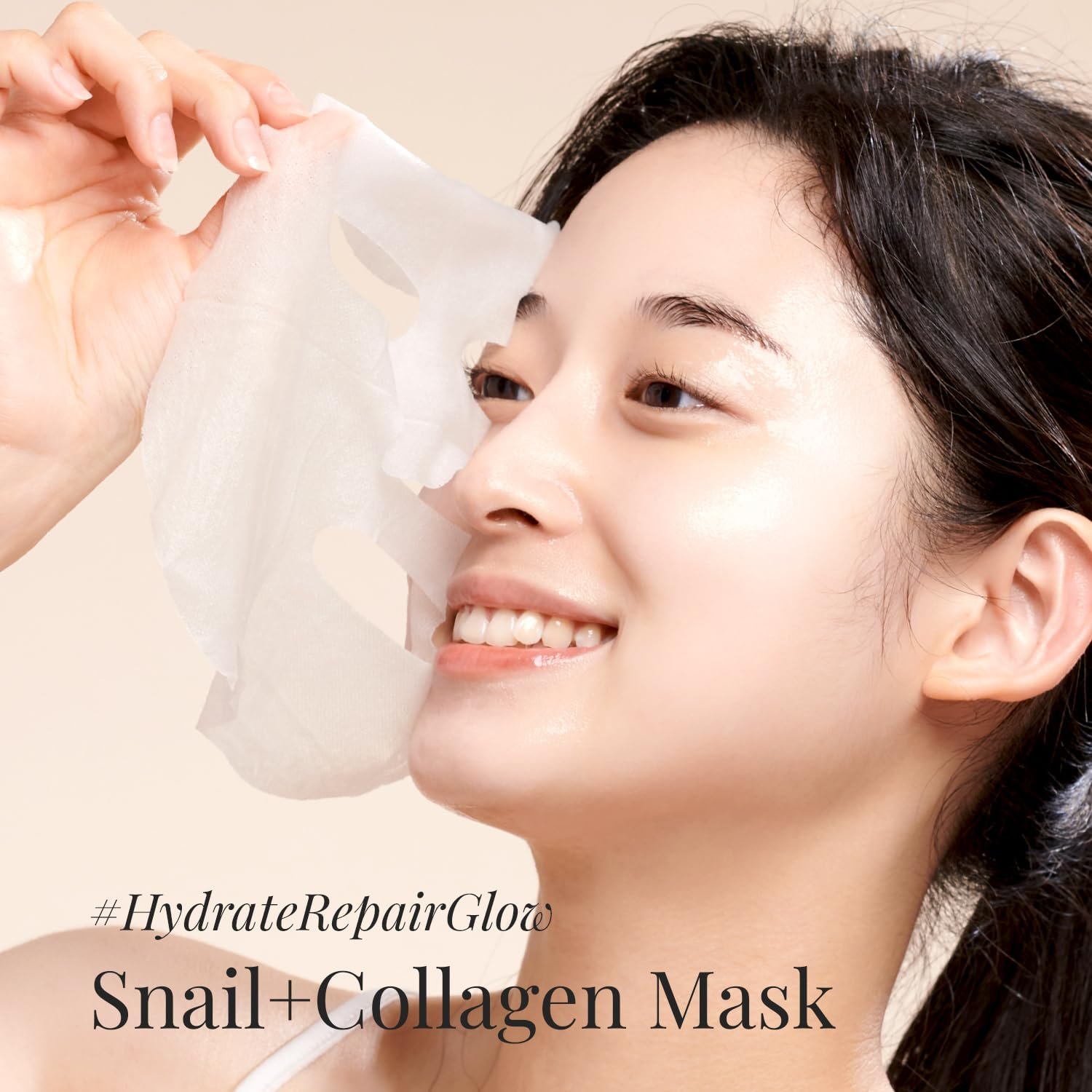 Moisturizing Anti-aging Snail Mucin Face Masks 10 EA, with Collagen, Niacinamide 2%, Squalane, Face Masks for Dry, Sensitive Skin, Travel Essentials, Self Care, Korean Skincare - Image 4
