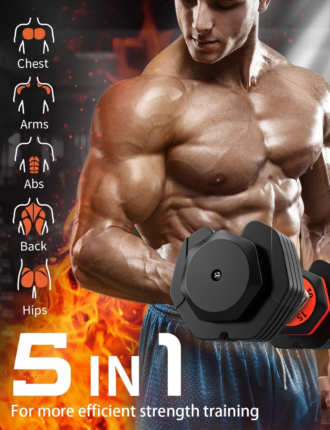 LEEKEY Adjustable Dumbbells, Dumbbells with Anti-Slip Handle for Exercise & Fitness Fast Adjust Weight, Innovative Workout Equipment - Image 3