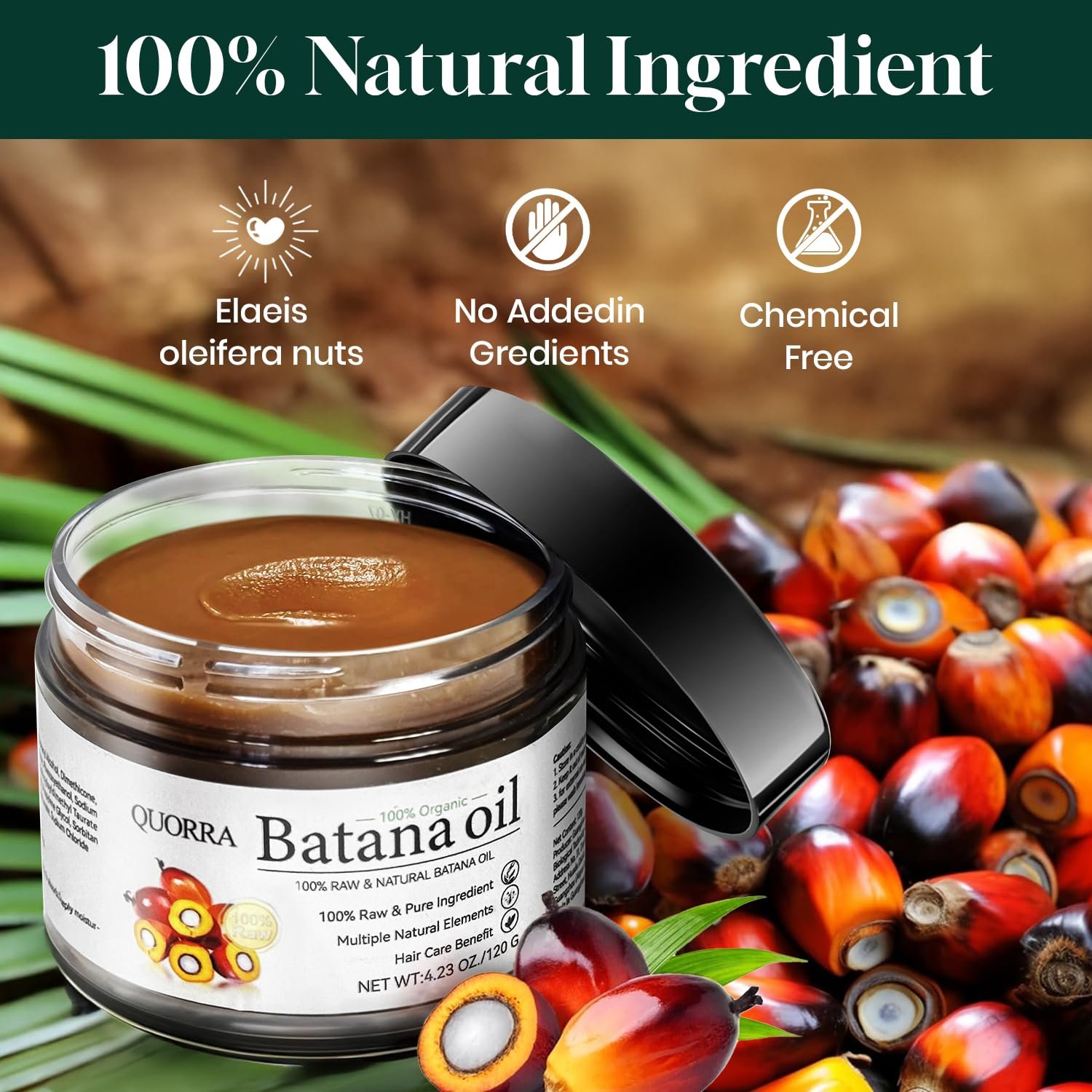 Batana Oil for Hair Growth Dr. Sebi 100% Natural Raw Unrefined and Organic Hair Oil from Honduran Prevent Hair Loss and Promotes Thickness,Restores Damaged Hair for Men & Women - Image 3