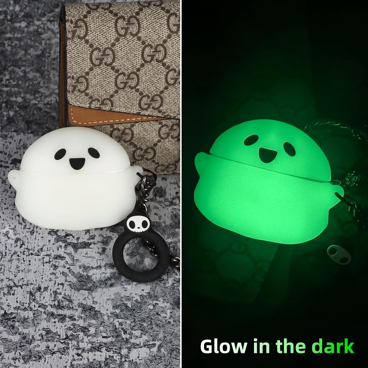 Compatible with AirPods Pro/Pro 2nd Generation Case Cover, Cute Luminous 3D Soft Silicone Ghost Case Designed for Apple AirPods Pro and Pro 2 case for Men Women - Image 7