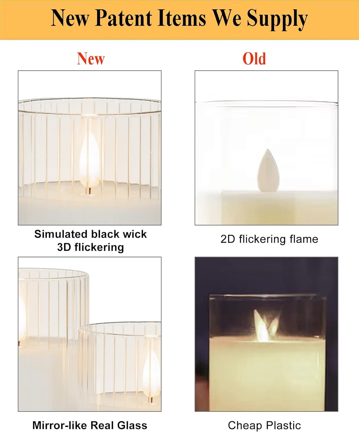 ANGELLOONG Clear Glass Flickering Flameless Candles Battery Operated with Remote Control, LED Pillar Candles with Timer, Romantic Candles for Bathroom Home Decor, Set of 3 - Image 5