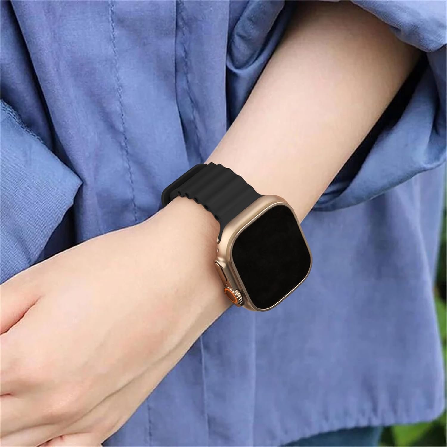 Silicone Ocean Bands Compatible with Apple Watch Band Ultra 49mm 45mm 44mm 41mm 38mm 40mm 42mm for Women Men, Sport Ocean Loop Wristband for iWatch Ultra 2/Ultra SE2/SE Series 109 8 7 6 5 4 3 2 1 - Image 7