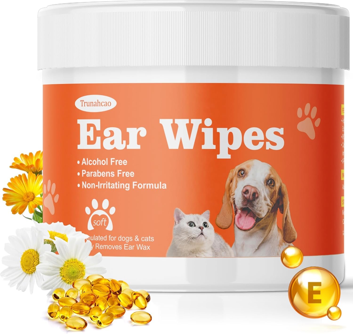 Dog Ear Wipes, Dog Ear Cleaner Wipes Ear Cleaning Wipes for Dogs,Cats - Gently Remove Ear Wax - Relieve Ear Infections, Itching,Scratching,120ct (3.15in) Pet Ear Cleanser - Image 2