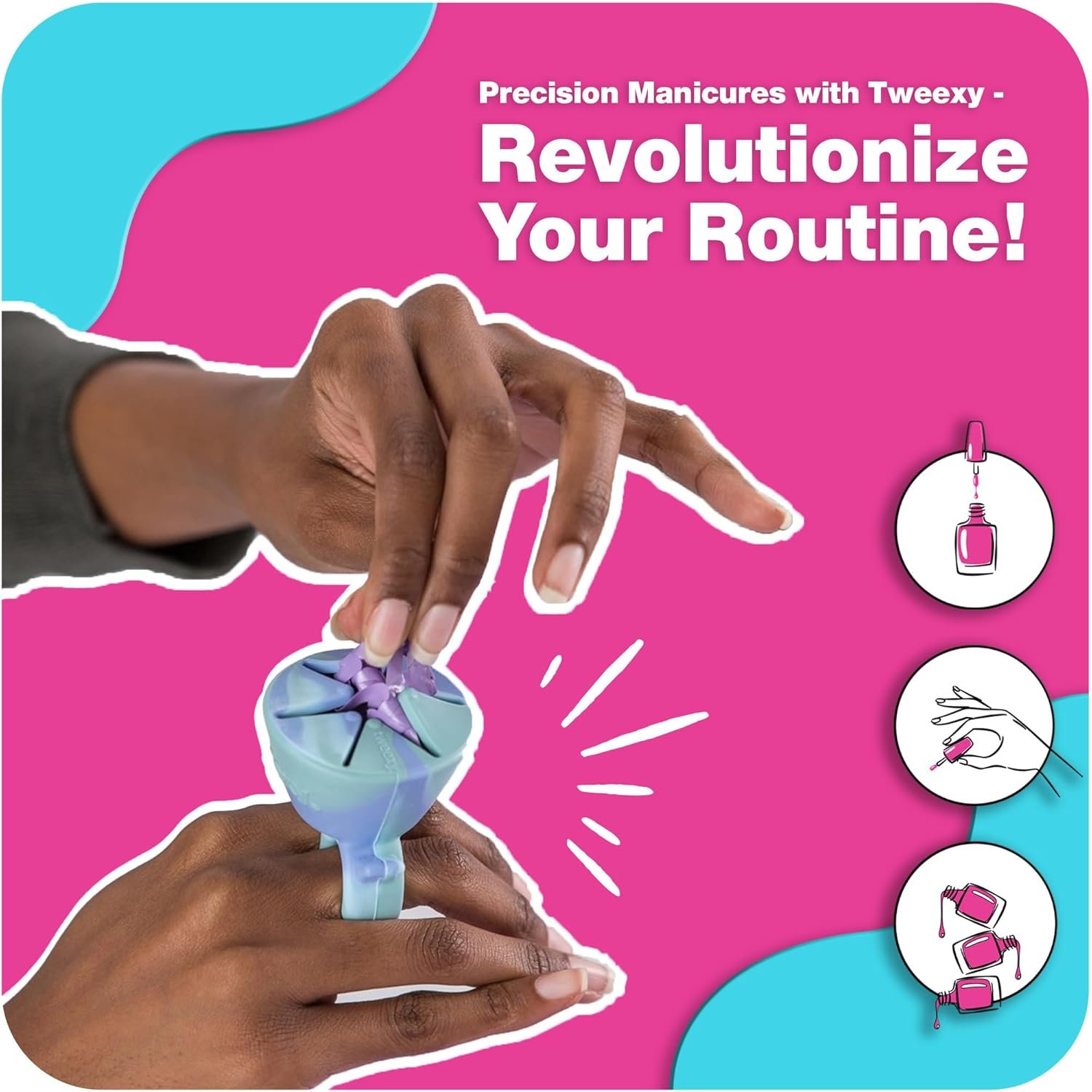 tweexy Wearable Nail Polish Holder Ring - Ideal Gift for Teenage Girls - Nail Polish Holder Stand for Manicure & Pedicure, Fingernail Painting - Nail Polish Accessories (Camo) - Image 5