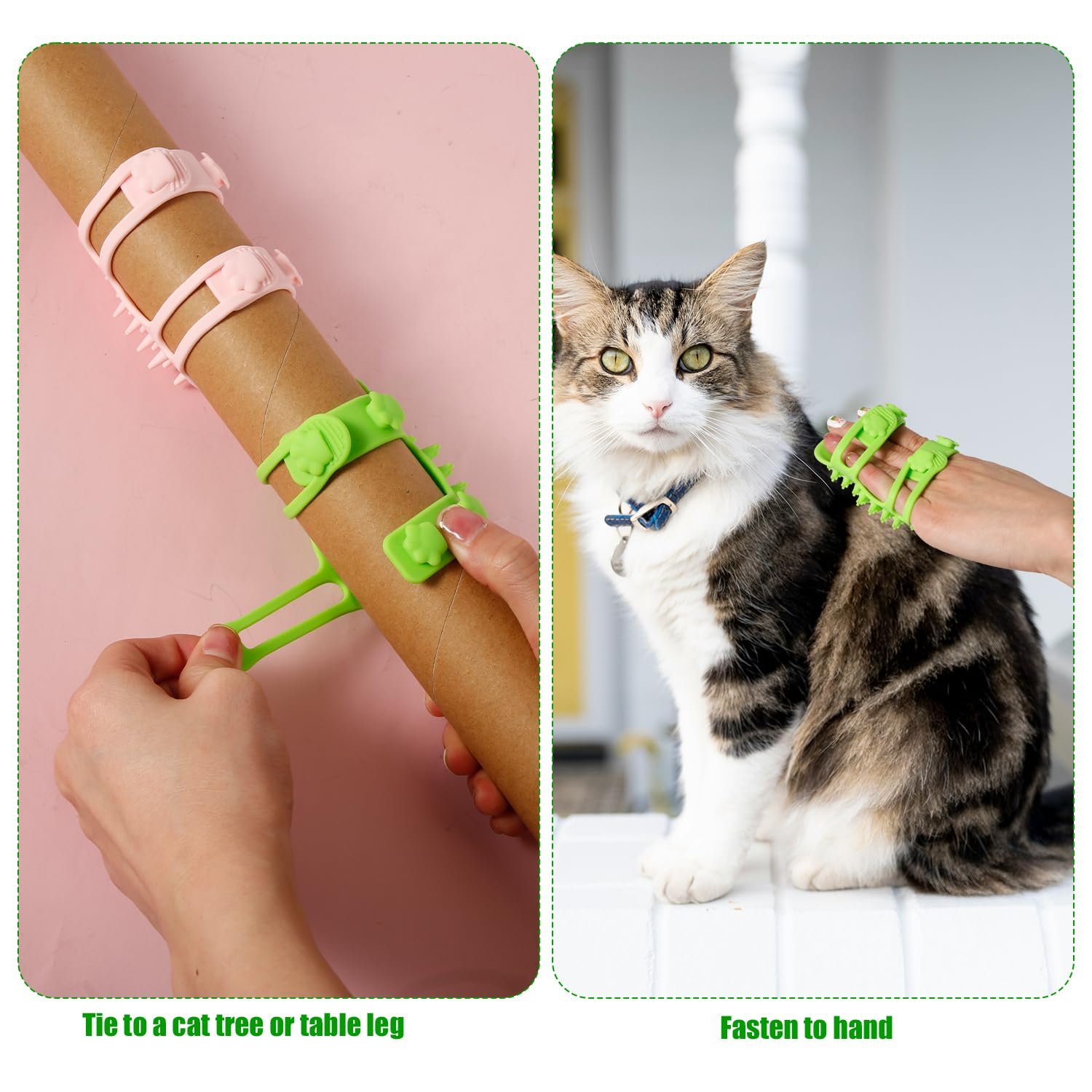 2pcs 2 in 1 Cat Self Groomer Brush, 2 Styles Cat Face Scratcher Corner Adjustable Silicone Cat Grooming Massage Shedding Brush Tickling Comb Pet Brush for Table Legs Climbing Frame - Image 6