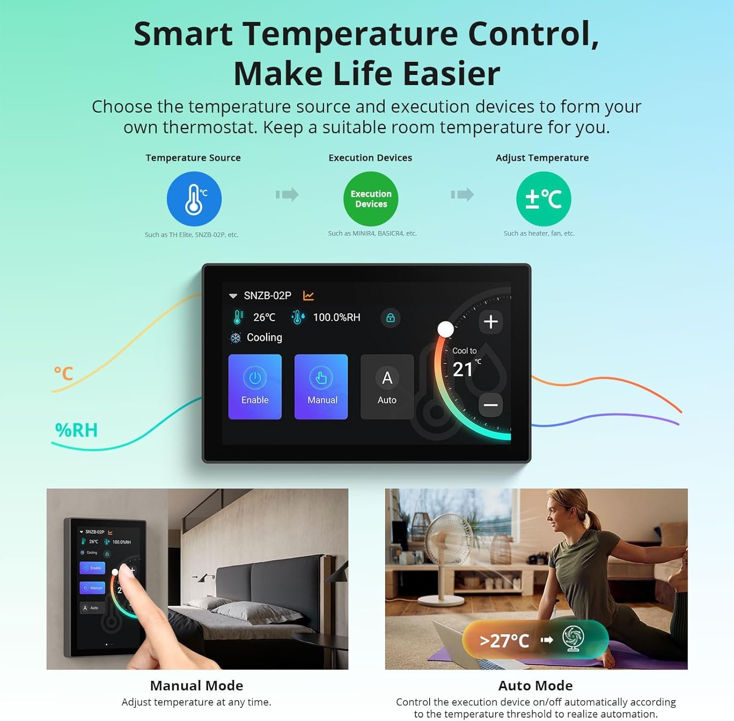 SONOFF NSPanel Pro 120 Smart Home Control Panel, Integrate Zigbee Gateway with Home Security, 4.7-inch large display with Monitoring energy use, Viewing cameras, Thermostat, Browsing the web(Black) - Image 8