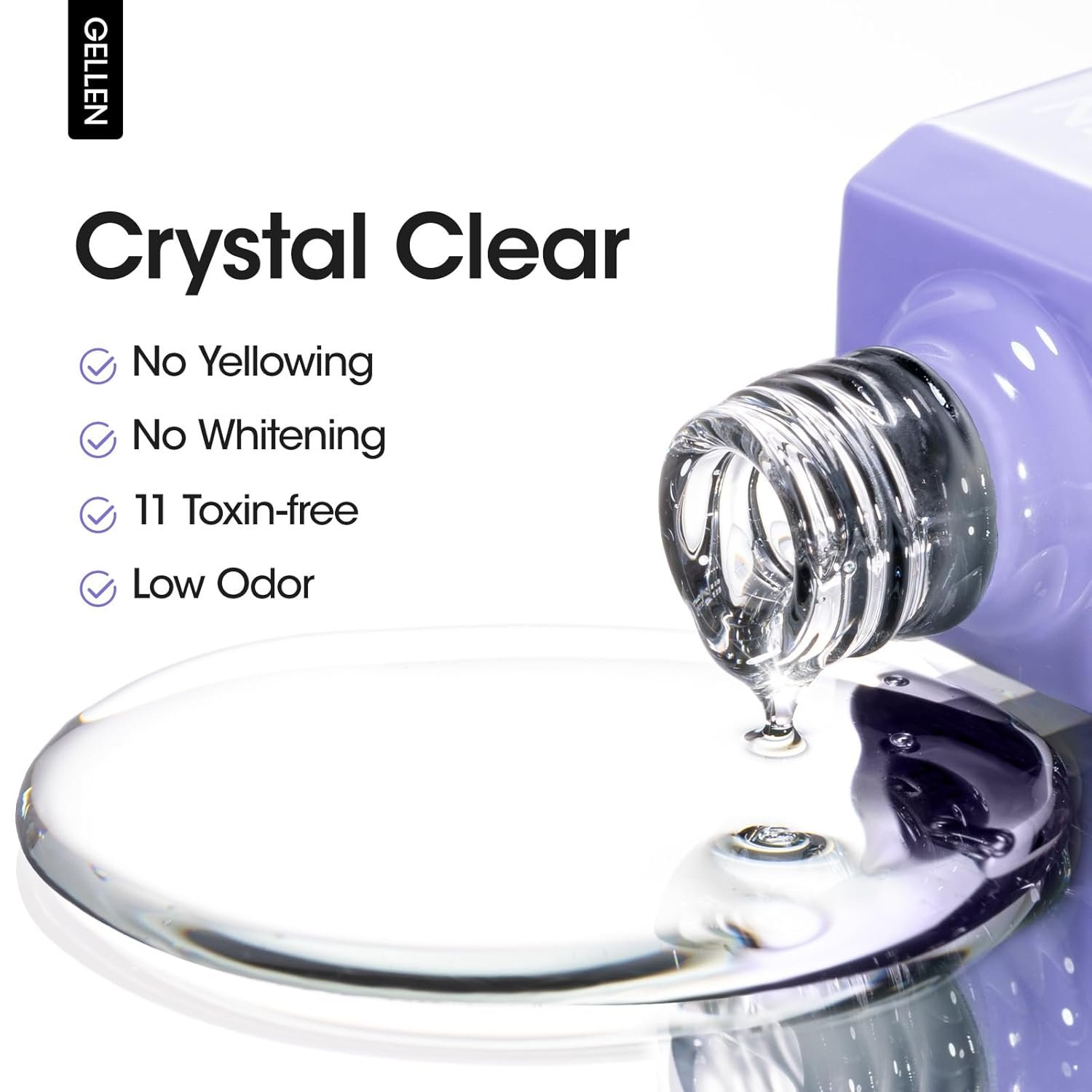 Gellen 18ml Gel Top Coat, Superior High Gloss Shiny Nail Top Coat, Soak off UV LED Drying Polish Finish, Long Lasting Top Coat Gel for Starter Nail Salon at Home DIY Nail Art Manicure - Image 4