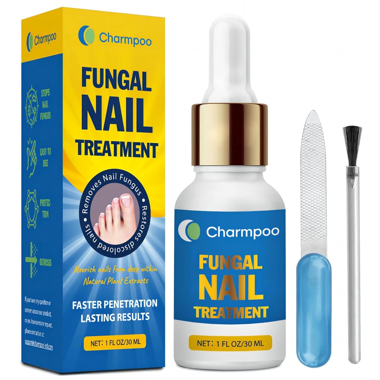 Charmpoo Fungus Nail Treatment for Toenail: Toenail Fungus Treatment Extra Strength - Toe Nail Antifungal Treatment Maximum Strength - Effective Fungal Nail Treatment for Fingernail&Toenail - Image 2