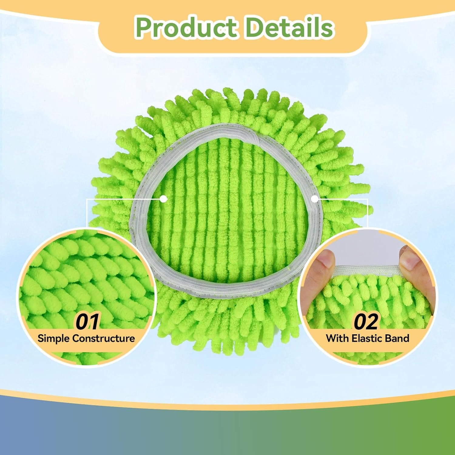 4 Pack Reusable Microfiber Mop Pads Compatible with O-Cedar EasyWring 1-Tank Spin Mop System,Elastic Mop Head Replacement for Deep Clean,Machine Washable Mop Refills - Image 6