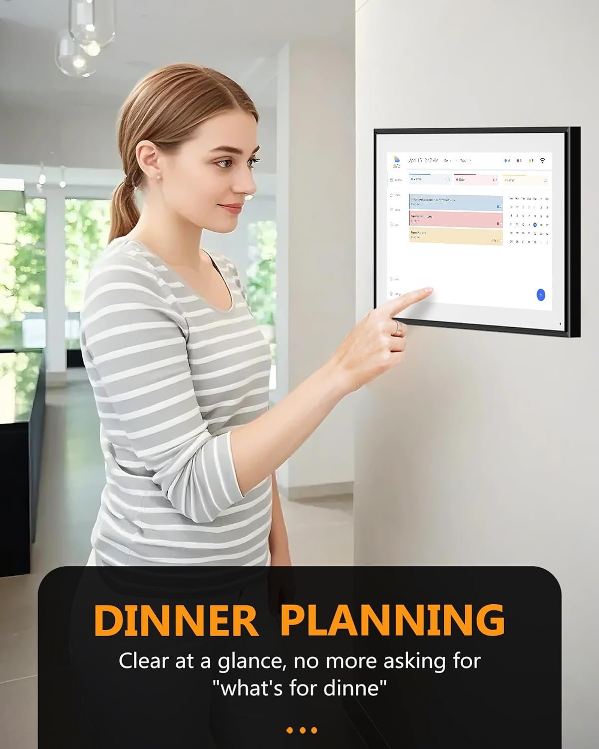 Digital Calendar, Kaclendar 15.6 Inch Electronic Calendar&Chore Chart, Smart Weekly and Monthly Planner+to Do List Notepad, 1920 * 1080P IPS Touchscreen Wall and Desk Calendar for Family Schedules - Image 5