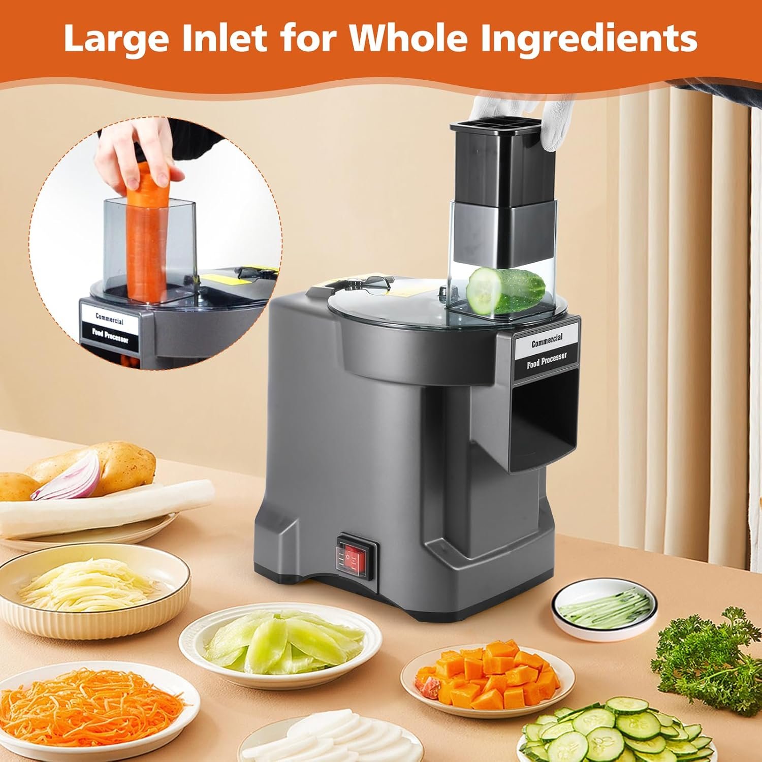 3 in 1 Electric Vegetable Chopper, Multifunctional Chopper Vegetable Cutter Slicer Dicer Machine Automatic Cutter for Onion Shredder Potato Slicer, Veggie Processor Home Use - Image 5