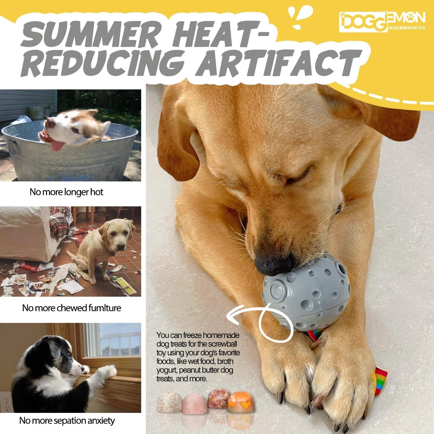 Dog Toys,Dog Puzzle Toys to Keep Them Busy,Dog Ball Toys for 20-80Lbs,Treat Dispensing Dog Toys,Dog Treat Dispenser,Freezable Fillable Dog Food Toys,Large Interactive Rubber Dog Chew Toys - Image 4