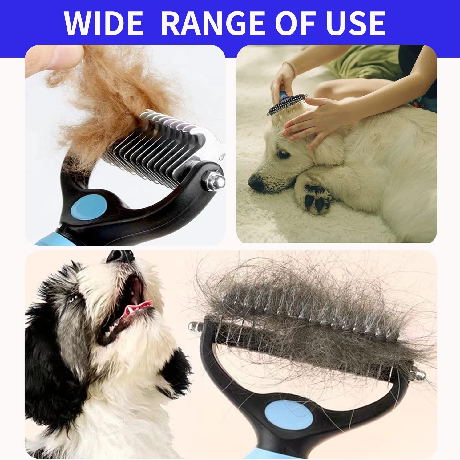 TAN.G Pet Deshedding Brush,2 Sided Undercoat Rake for Dogs & Cats,Dog Grooming Rakes Tools for Mats & Tangles Removing,Effectively Reduces Shedding by up to 95% for Short Medium and Long Pet Hair - Image 8