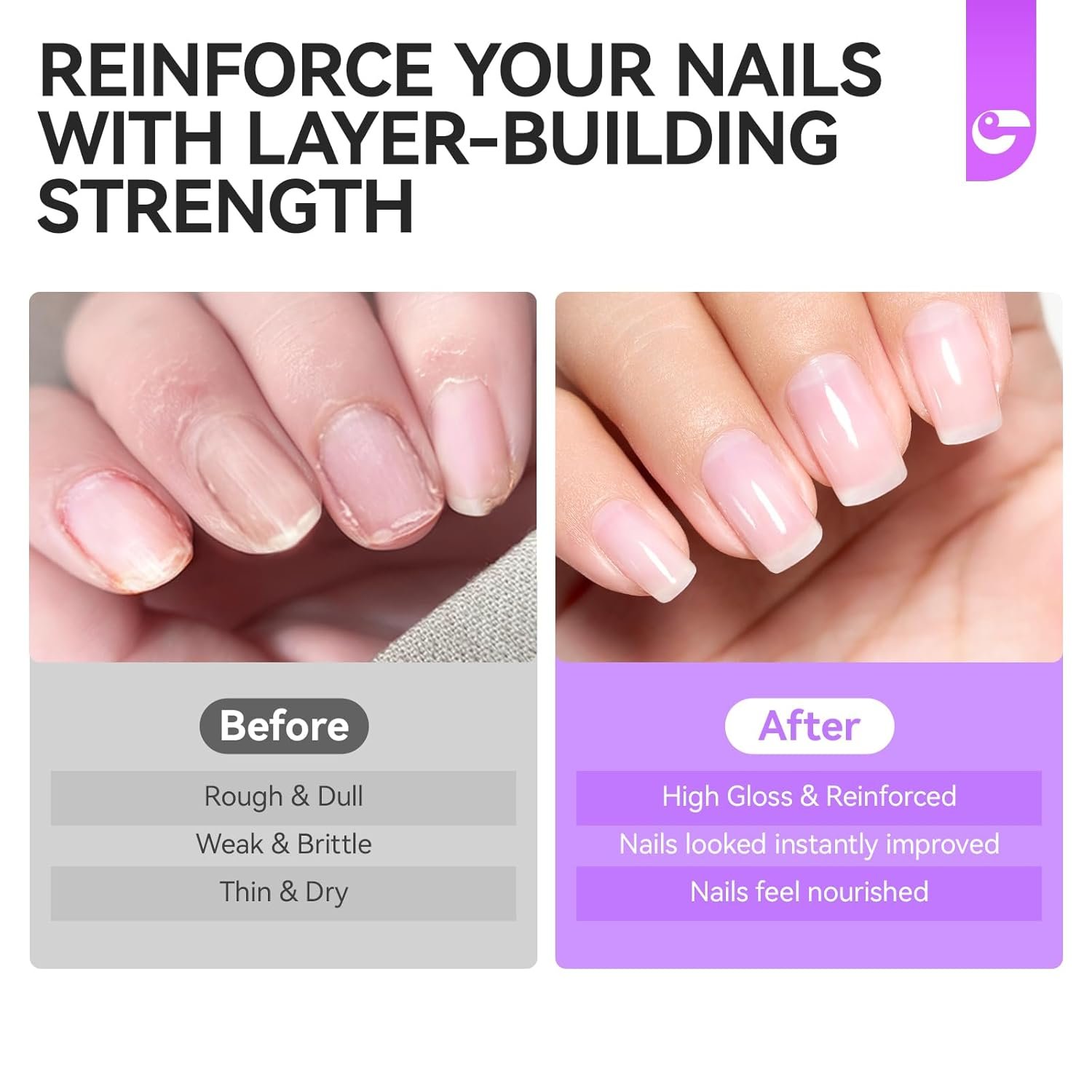 Nail Strengthener Protein for Damaged Nails: Gelike EC 8 in 1 Natural Nail Hardener Extra Strong and Growth - Long Lasting Nail Repair for Damaged Nails - Nail Growth Oil for Daily Work Home Salon - Image 6