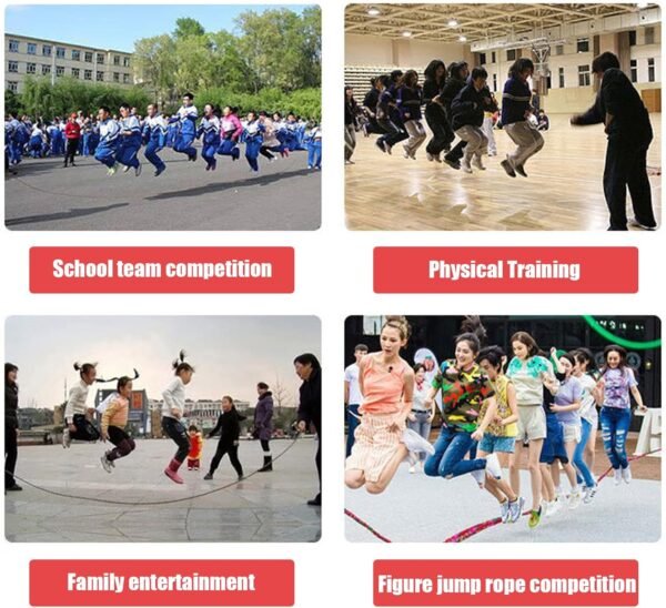 16 FT Long Jump Rope for Kids Adults,Double Dutch Jump Rope,Adjustable Skipping Ropes with High-strength Nylon Braided Rope Core,360°Rotation Not Entangled,Long Enough for 2-4 Jumpers. - Image 9