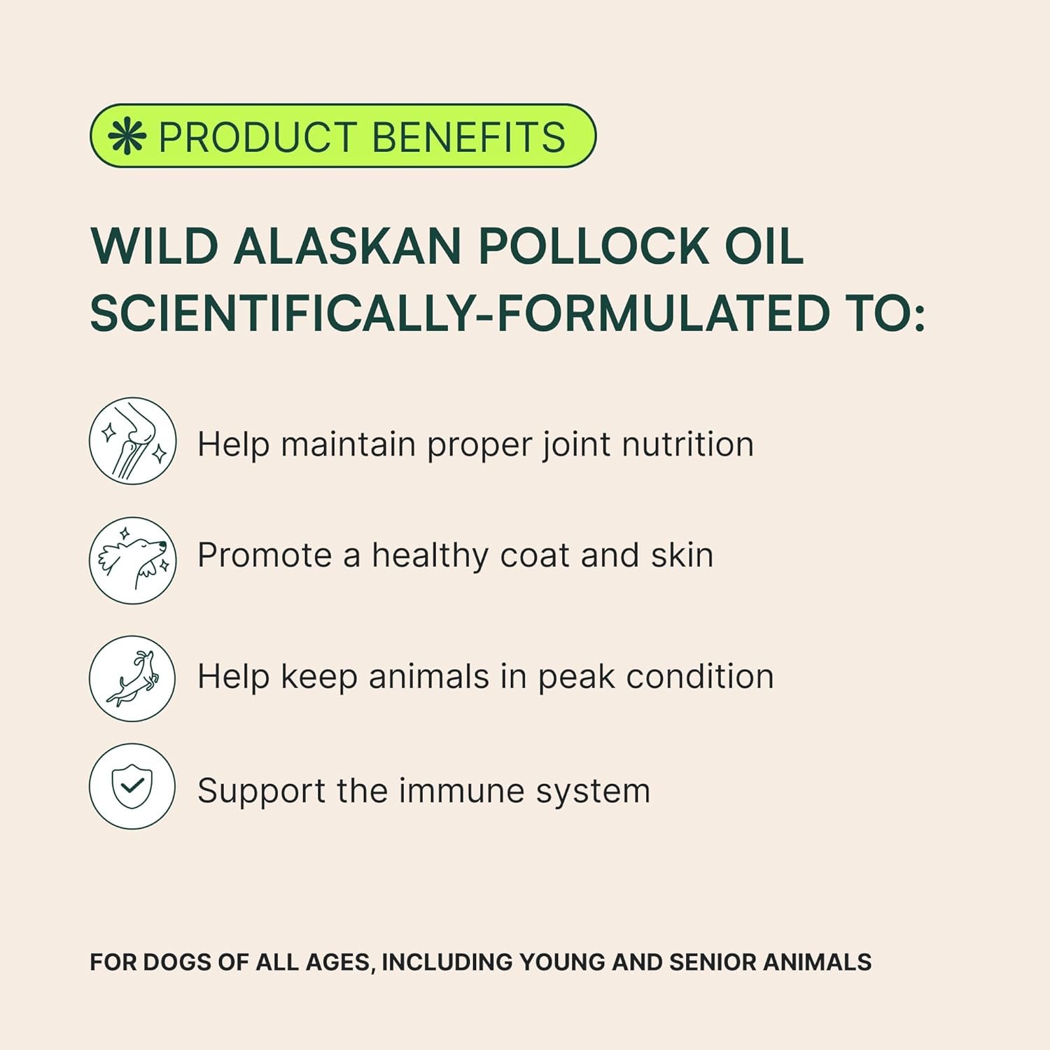 Wuffes Wild Alaskan Pollock Oil for Dogs - Natural EPA & DHA Fatty Acids, Omega 3 for Canines, Supports Healthy Skin and Coat, Joint Nutrition, and Immune System - 100% Pure Fish Oil for Pets - 8 Oz - Image 3
