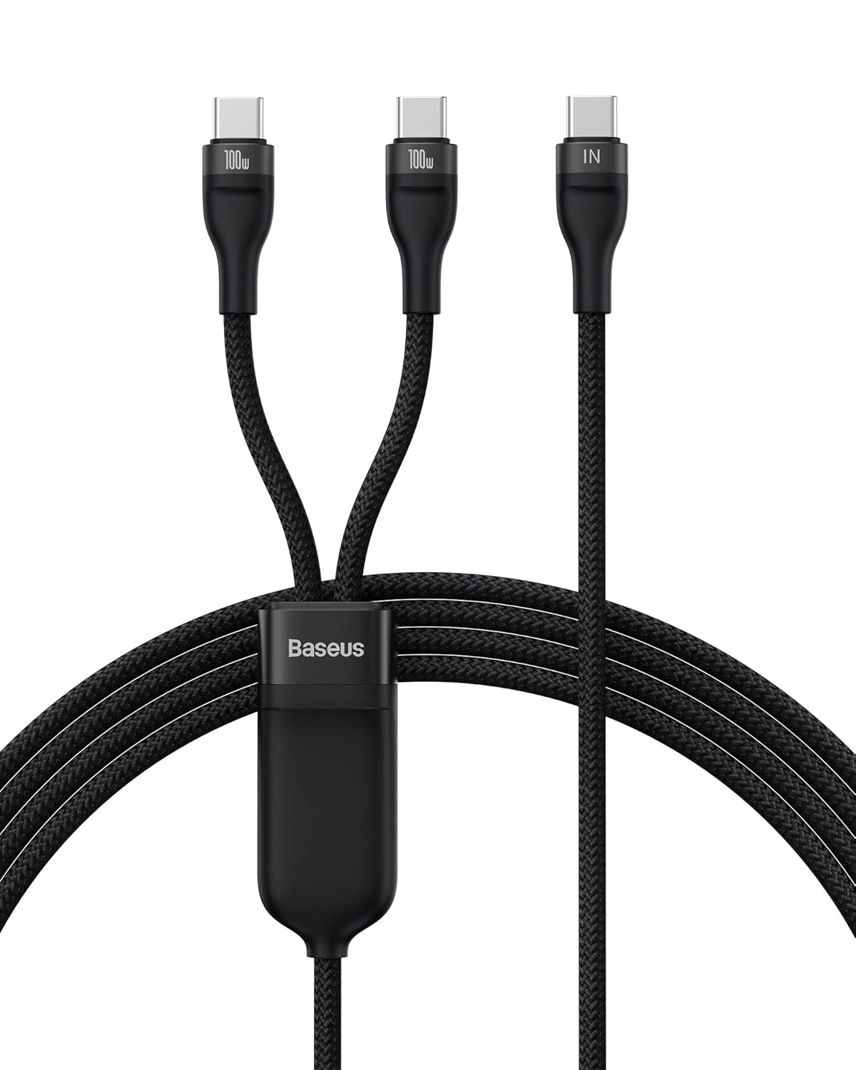 Baseus USB C Cable, Single Port Max 100W 4.9FT 5A USB C Charger Cable, 2 in 1 Multi Fast Charging Cable, Nylon Braided USB C to USB C Cable for 15/Pro/Plus/Max, MacBook Pro, iPad Pro, Galaxy S23/S22 - Image 2