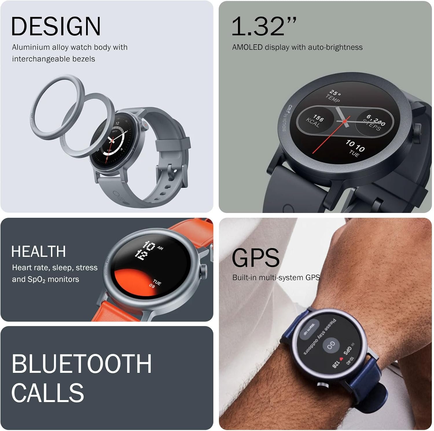 CMF Watch Pro 2 Smartwatch for Men Women, Fitness Tracker with Heart Rate, SpO₂ Monitoring,120 Sports Model, Bluetooth Calls with AI Noise Reduction, IP68 Waterproof with GPS for Android IOS Dark Grey - Image 4