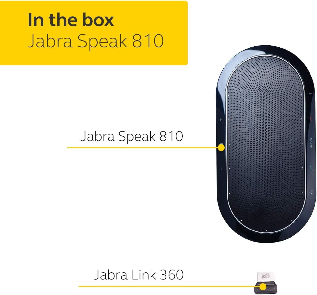 Jabra Speak 810 MS Wireless Bluetooth Speakerphone - Portable Conference Speaker with Superior Audio for Larger Conference Calls, Quick Set-Up - Certified for Microsoft Teams - Image 8