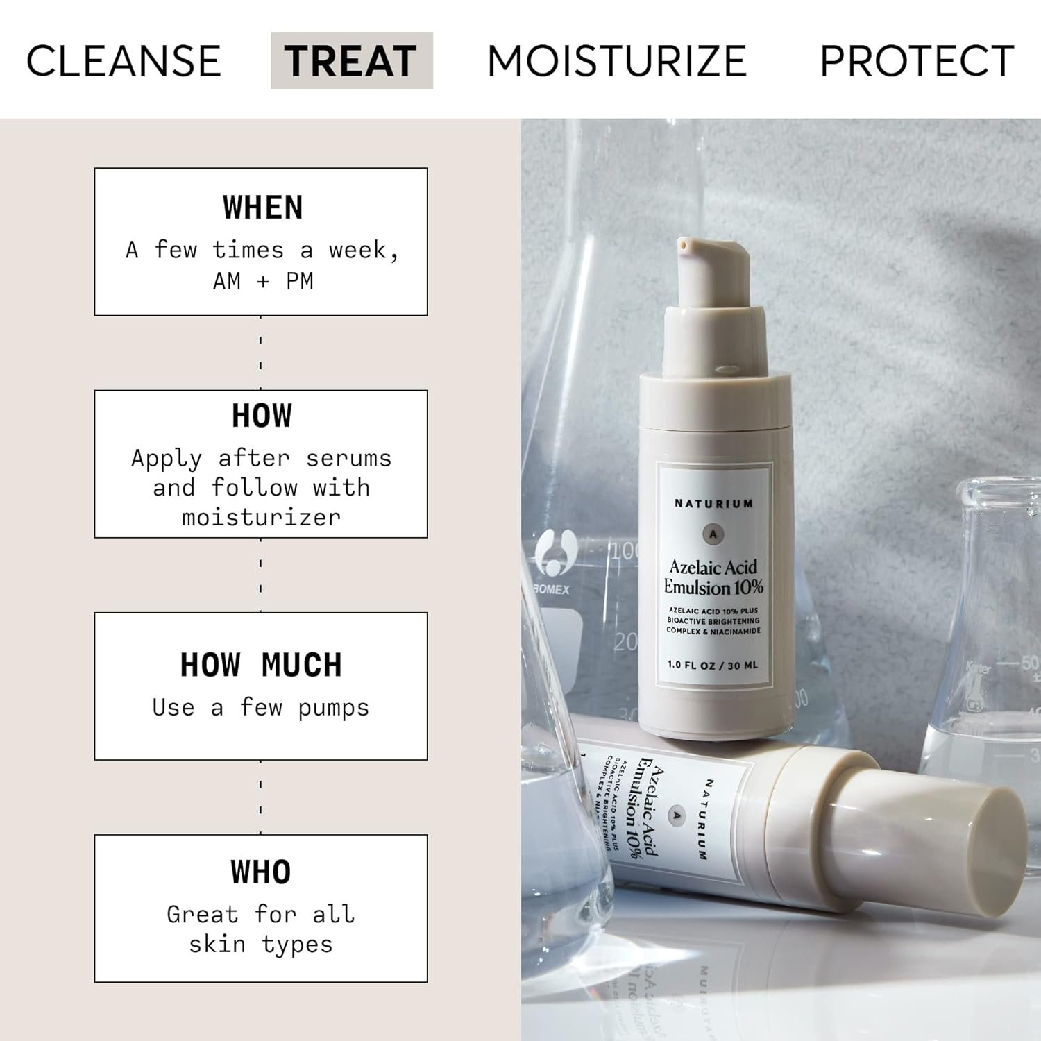 Naturium Azelaic Acid Emulsion 10% Plus Bioactive Complex & Niacinamide, Anti-Aging Skin Care, 1 oz - Image 3