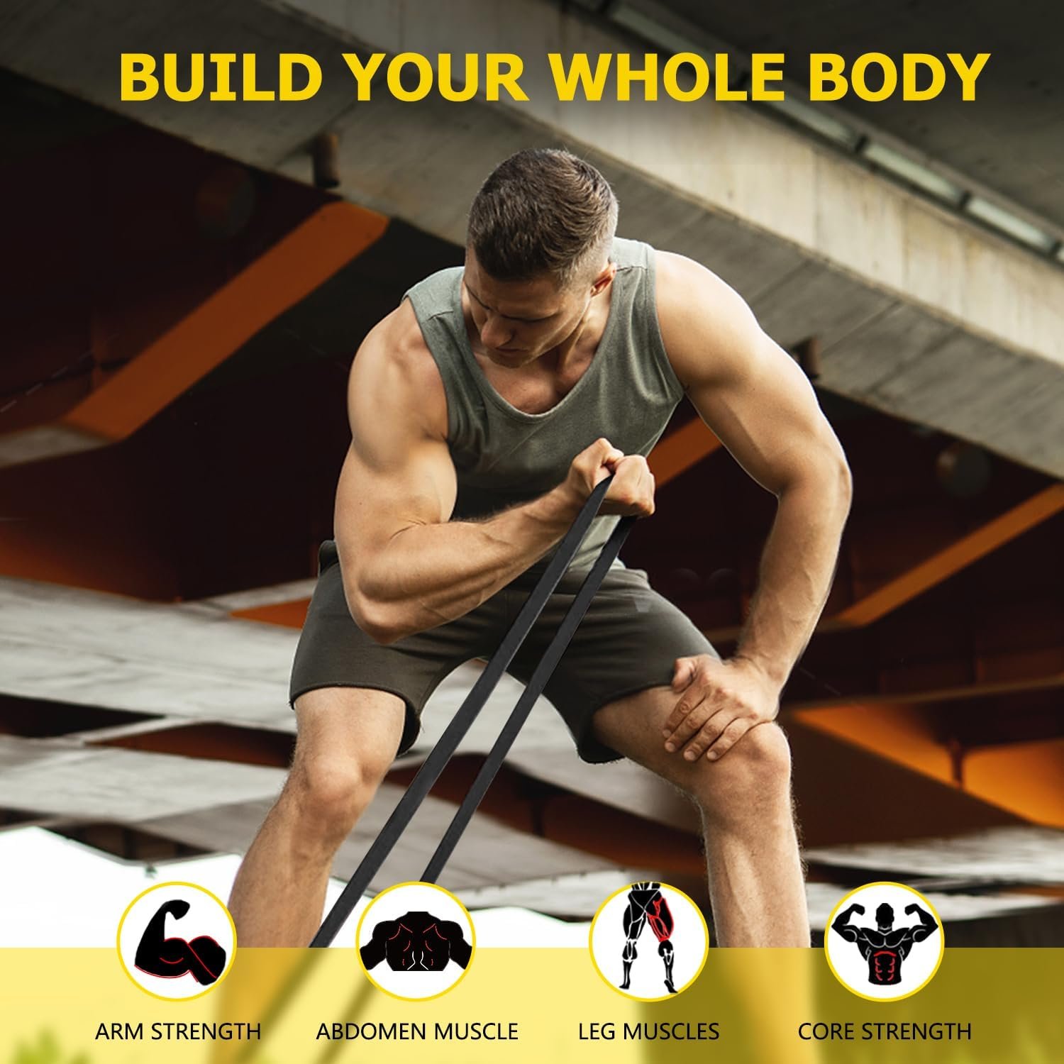 Pull Up Bands, Resistance Bands, Pull Up Assistance Band Resistance Exercise Bands for Men & Women Working Out, Body Stretching, Physical Therapy, Muscle Training - Image 6