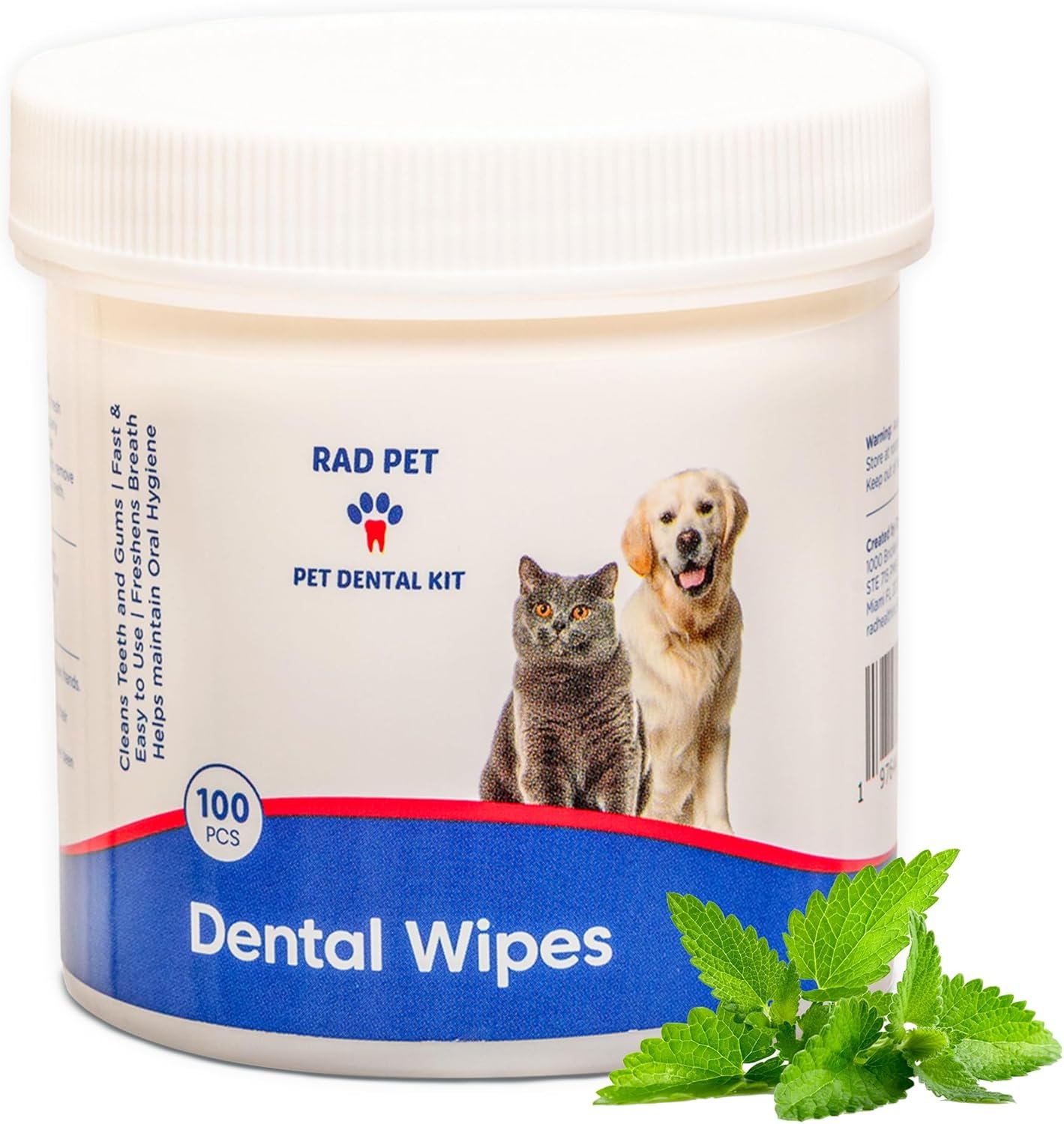 Rad Health Inc Fresh Breath No Brushing Clean Teeth Dental & Oral Care Dental Wipes for Dogs, 100ct - Teeth Cleaning Wipes - Helps Wipe Away Plaque & Tartar - Freshens Breath - No Brushing Required - Image 2