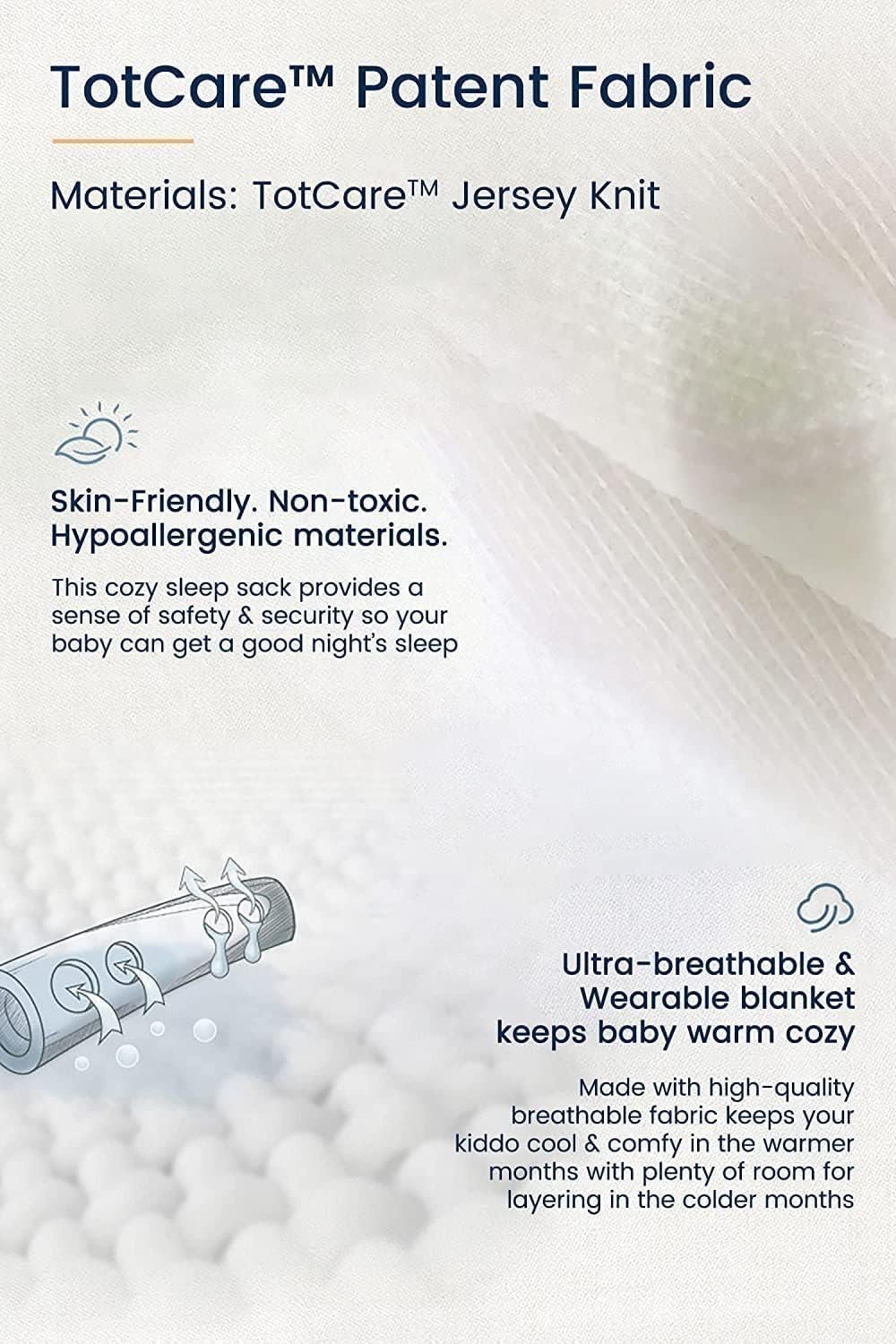 TotAha Dinoaurs Sleep Sack,0.5 TOG Light Sleeping Sacks, Buttery Soft Wearable Blanket Baby Sleep Bag with 2-way Zipper - Image 3