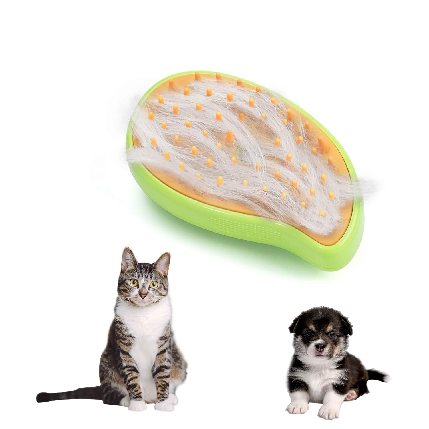 Cat Steam Brush, 3 in 1 Pet Brush, Cat Brush with Steam, Steam Brush for Cats, Cloud Care Cat Brush, 3 in 1 Pet Steam Brush, Cat Brush for Shedding, NA Store, (green) - Image 2