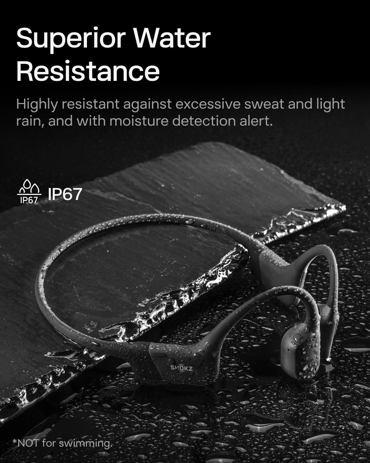 SHOKZ OpenRun Mini (AfterShokz Aeropex Mini) -Bone Conduction Open-Ear Bluetooth Sport Headphones - Waterproof Wireless Earphones for Workouts and Running - Built-in Mic, with Headband - Image 6