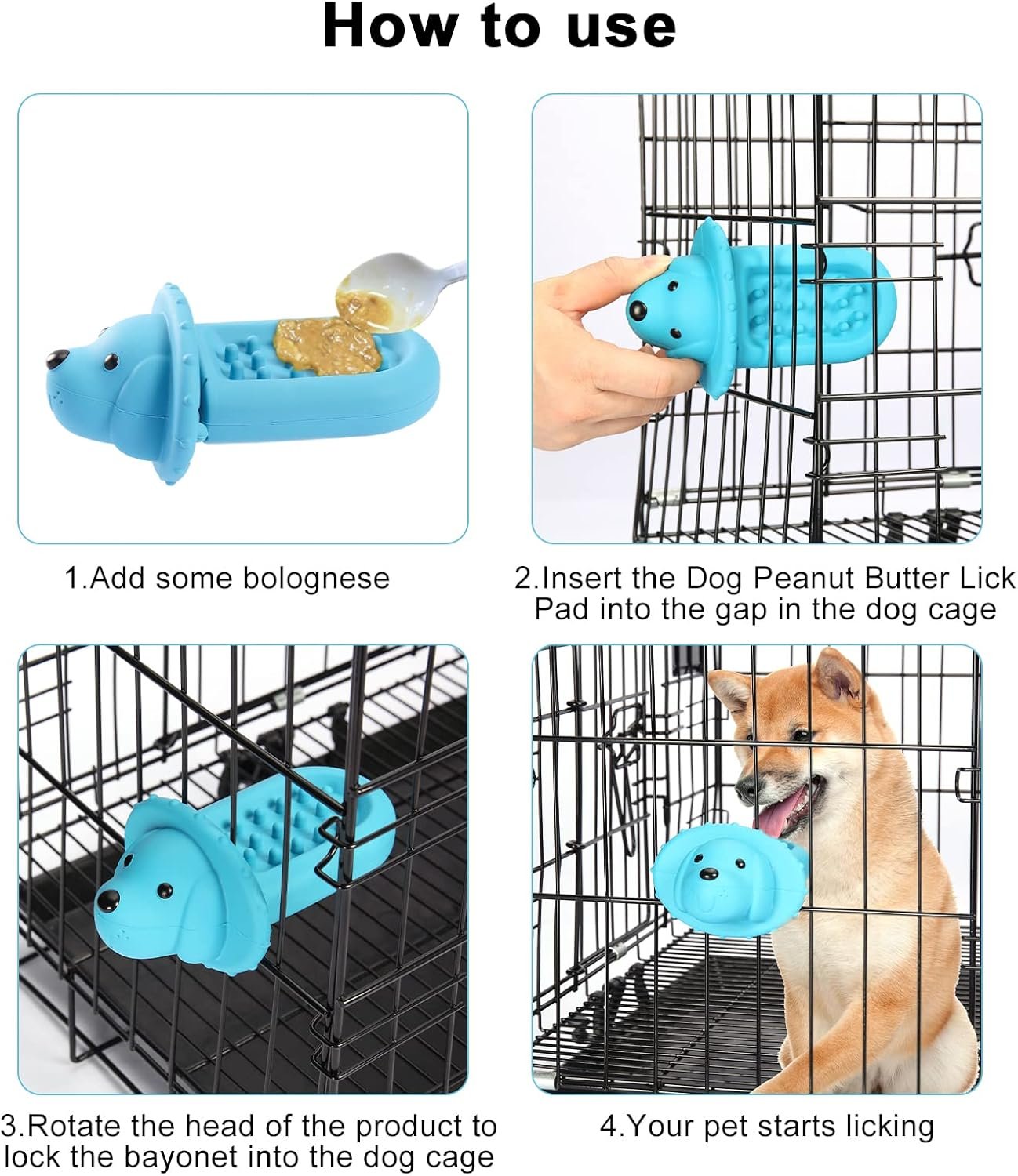 Dog Crate Training Tool Lick Toy for Dogs Training Behavior, Soft Rubber Crate Entertainment Toys Puppy Slow Feeder Pad, Peanut Butter Treat Dispenser Training Aid for Reduce Boredom Anxiety - Image 6