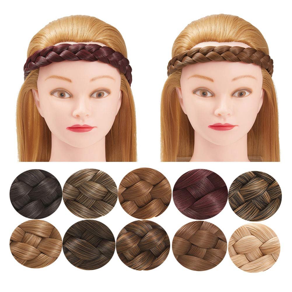 TOECWEGR Braid headband 3 Strands Synthetic Braided Hair Headbands Stretch Plaited Hair Headbands Hairpiece Fashion Girl Costume Hair Accessories - Image 8