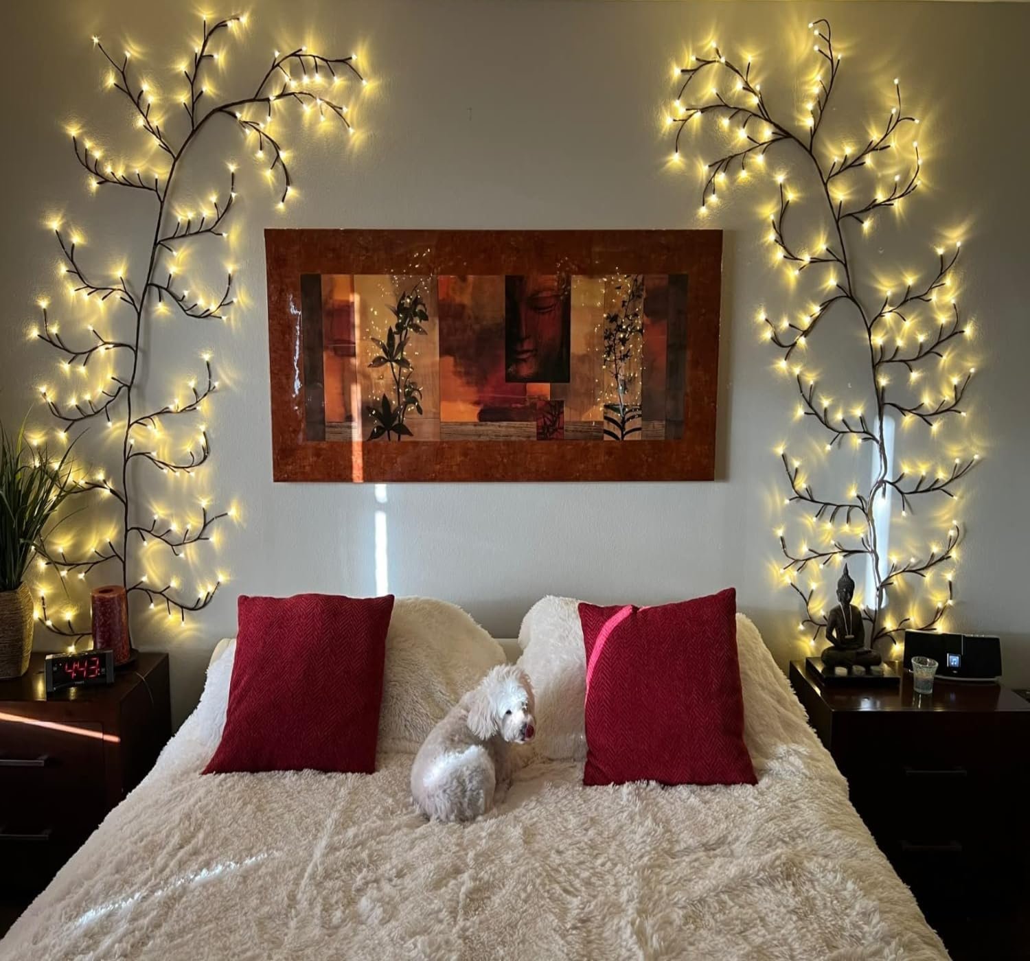 Enchanted Willow Vine Lights with Remote, Christmas Swags Decorations Indoor Room Decor, 18 Branches 144 LEDs Lighted Willow Vine Lights for Walls Bedroom Home Decor - Image 3