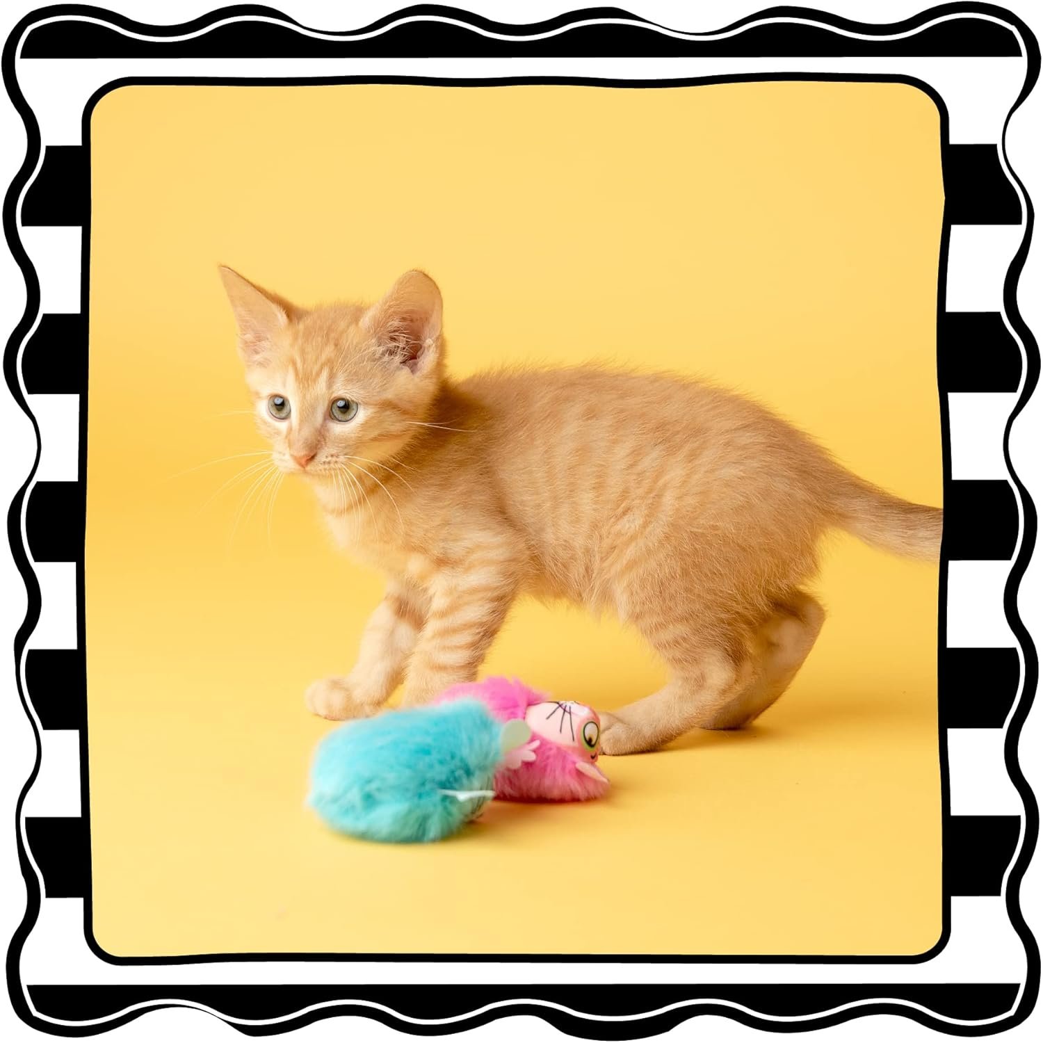 FAT CAT Fluff Bunnies Cat Toys - Catnip Kicker Toy, Pack of 1 (Blue or Pink) - Image 4