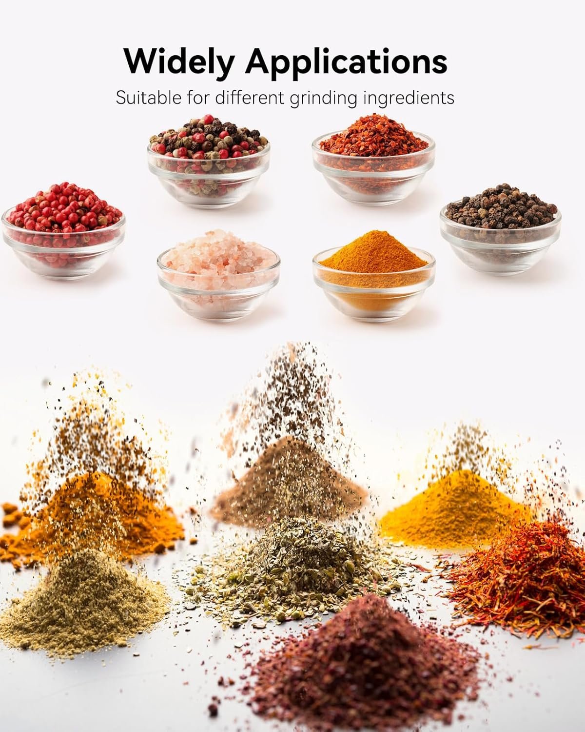 Electric Salt or Pepper Grinder Set Rechargeable with LED lights - Stainless Steel Automatic Pepper or Salt Grinder Refillable with 6 Adjustable Coarseness - Image 5