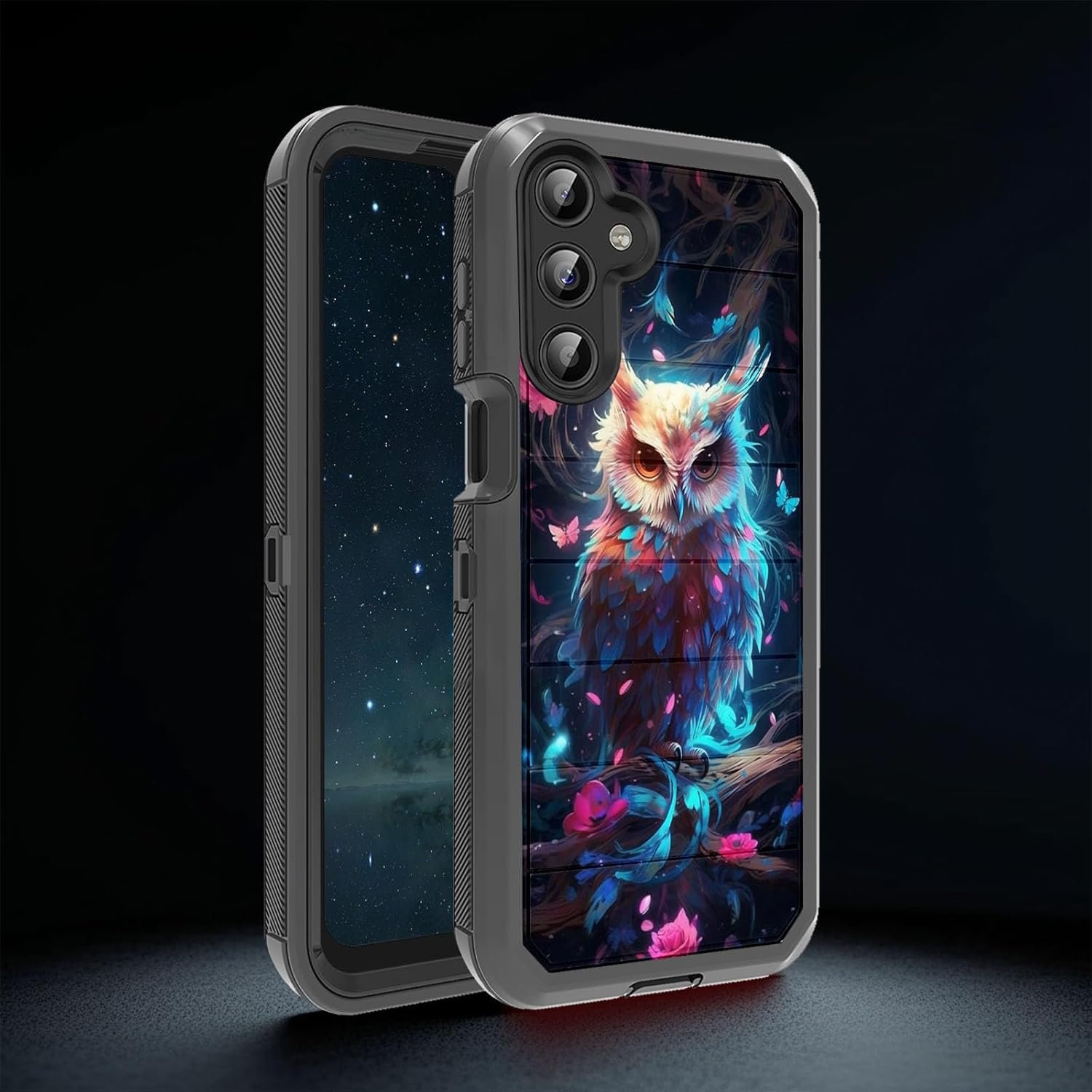 Designed for Galaxy A14 5G 6.6 Inch Case,Heavy-Duty Rugged and Durable,Shockproof Hybrid Dual-Layer Armor Protective Shell,Cute Owl - Image 5
