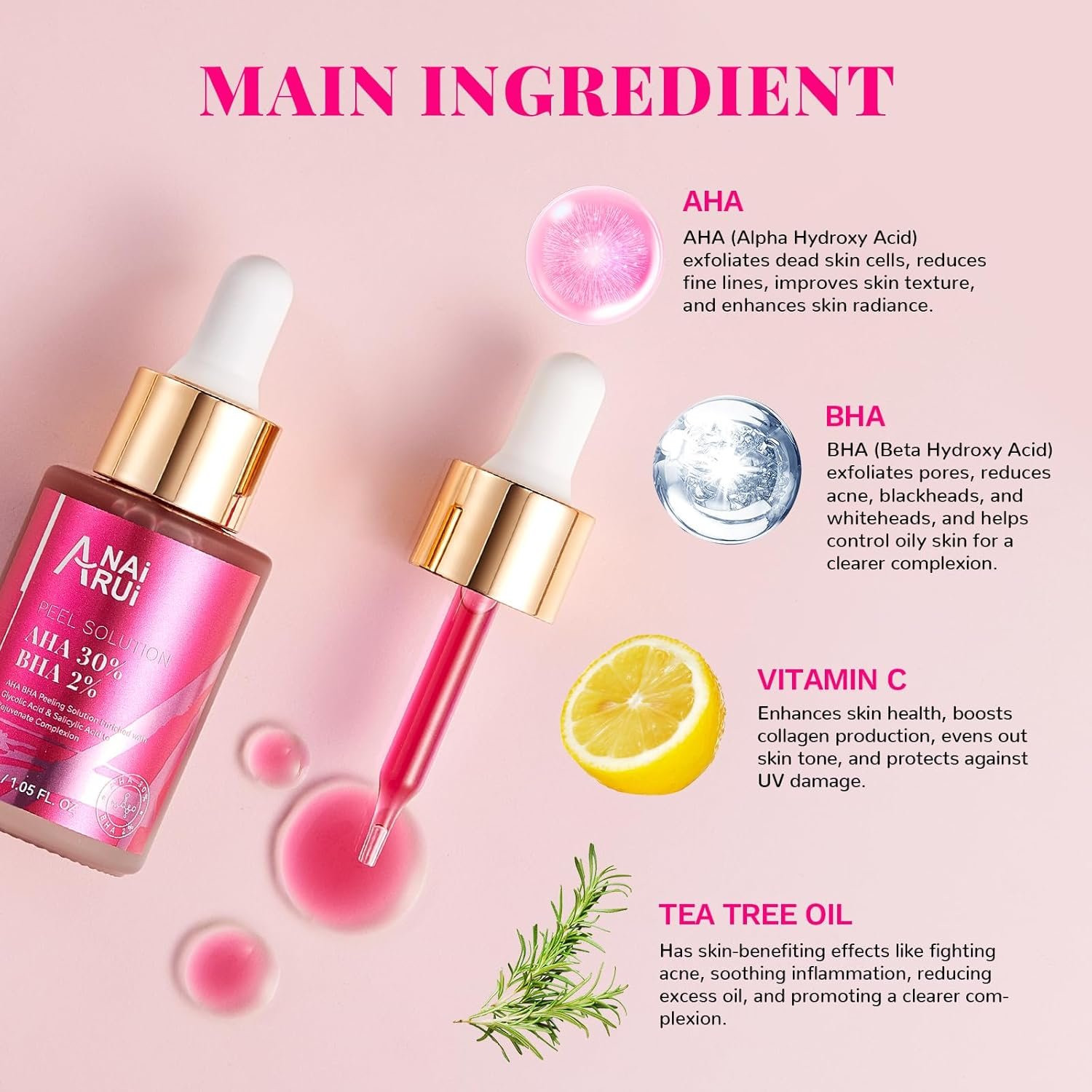 AHA BHA Face Peel Peeling Solution - Glycolic Acid 30% + Salicylic Acid 2% Face Exfoliator 1 Fl.oz - Image 6