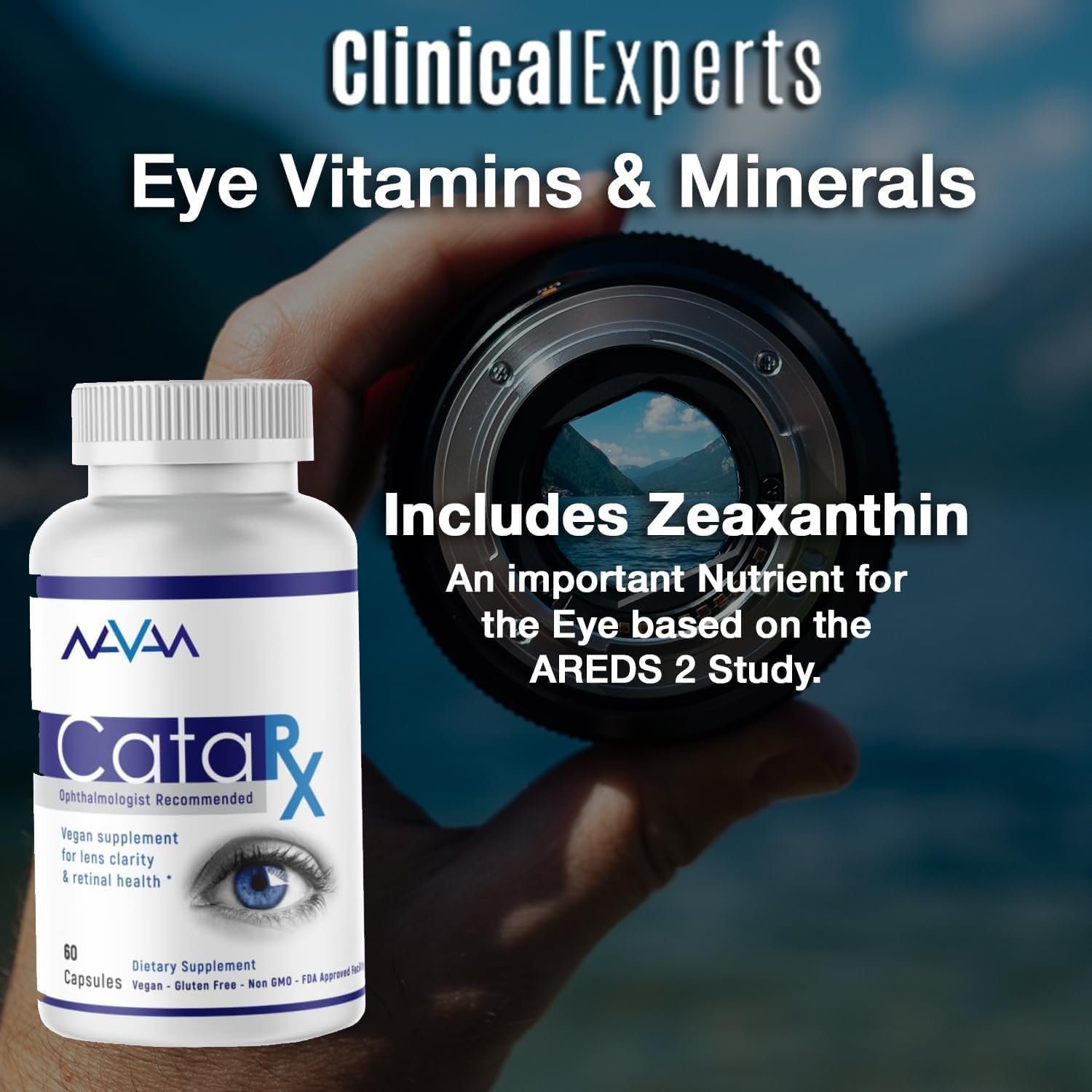 Navan CataRx Antioxidant AREDS 2 Eye Vitamins & Minerals Supplement for Lens Clarity & Retina Health by Clinical Experts - Lutein, Zeaxanthin, Zinc, Vitamin C, NAC - Kosher Certified, 60 Capsules - Image 7