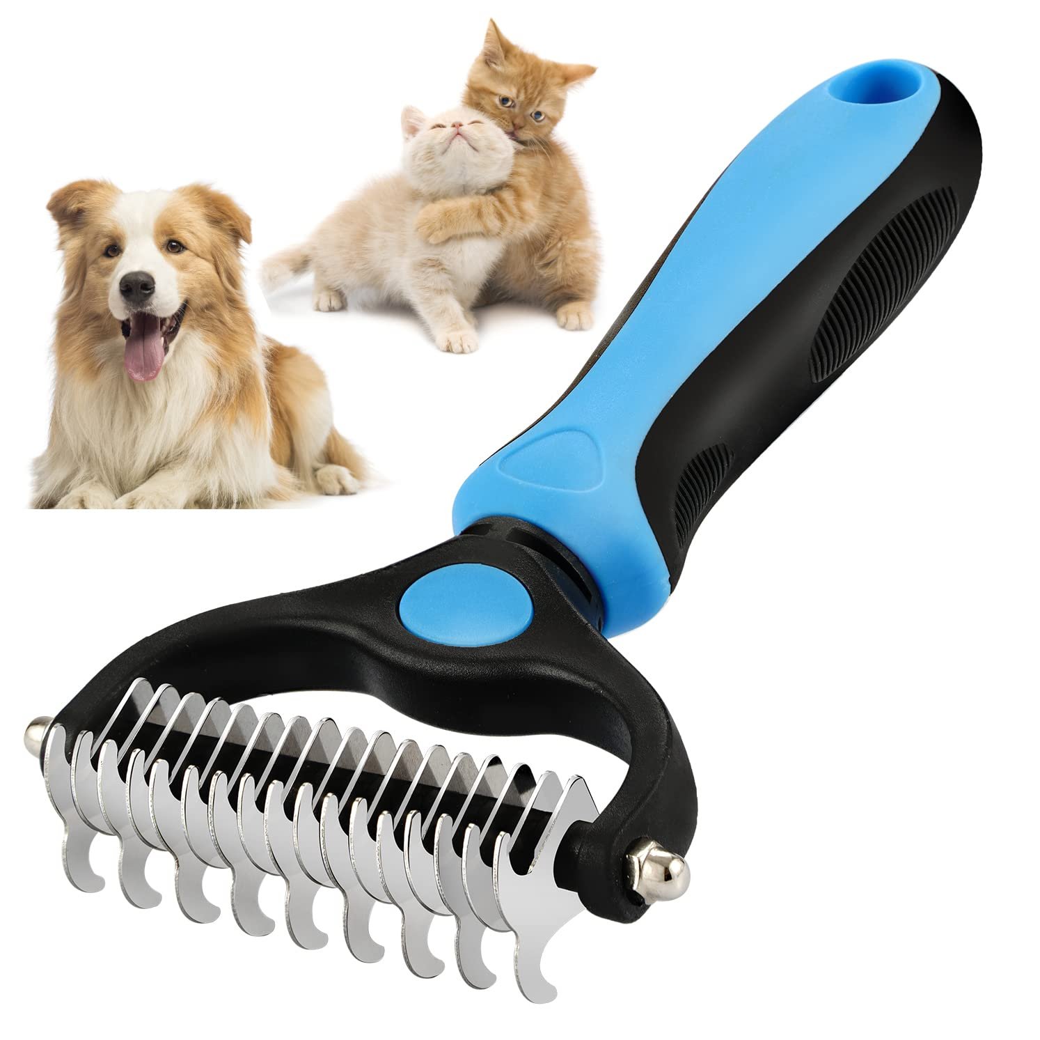 TAN.G Pet Deshedding Brush,2 Sided Undercoat Rake for Dogs & Cats,Dog Grooming Rakes Tools for Mats & Tangles Removing,Effectively Reduces Shedding by up to 95% for Short Medium and Long Pet Hair - Image 10
