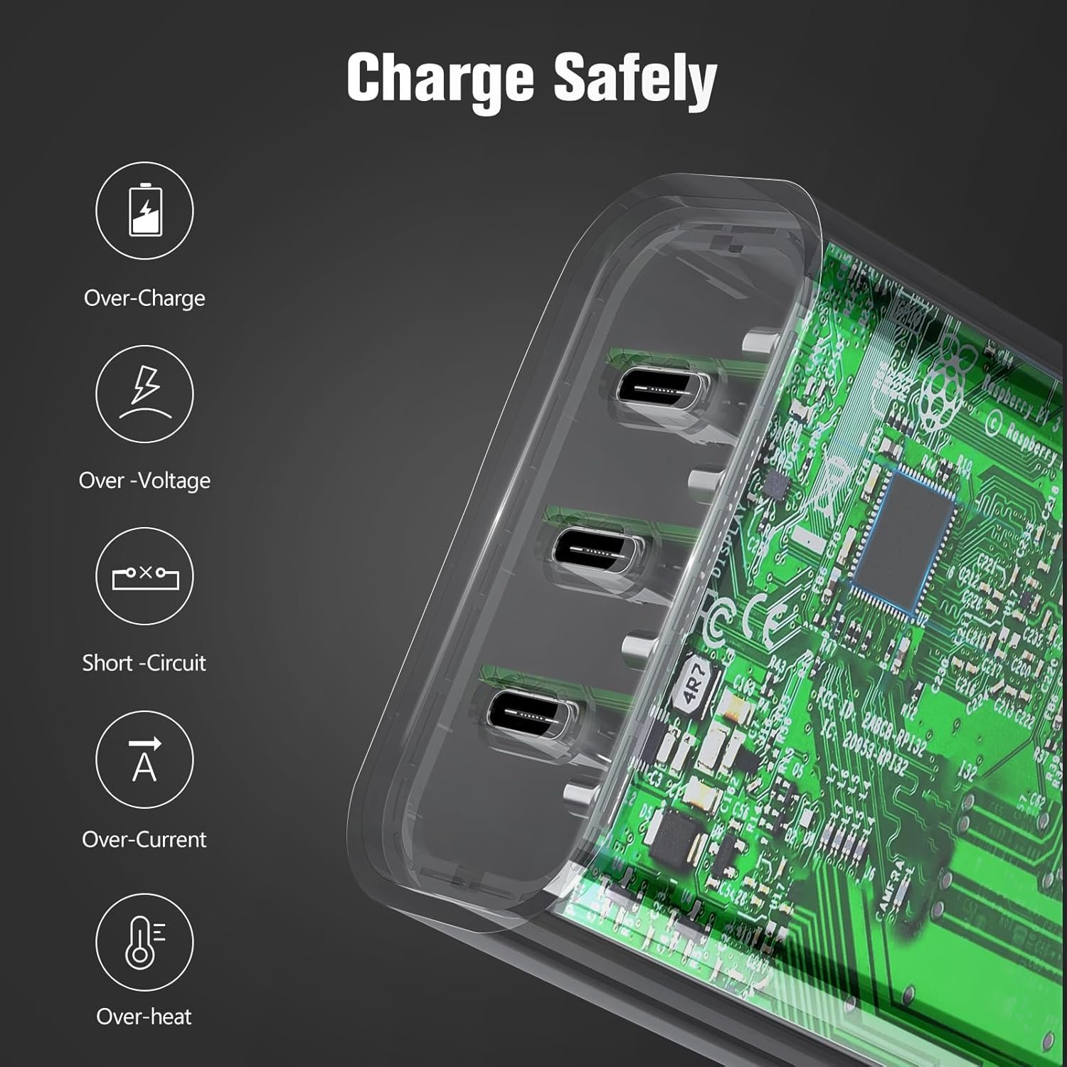 USB C Charger, Amoner 35W 3-Port iPhone Fast Charger Block, iPhone Cube Adapter with PD 3.0 Power Delivery Compatible with iPhone 16/16 Pro/15/14/13/12/11/SE/XS, Galaxy, Pixel 4/3 and More - Image 6