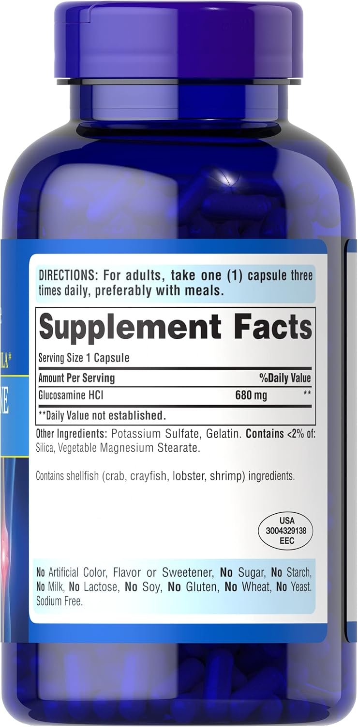 Puritan's Pride Joint Formula Glucosamine HCI for Men and Women 680mg, Dietary Supplement for Joint Health, 80 Day Supply, 240 Capsules - Image 4