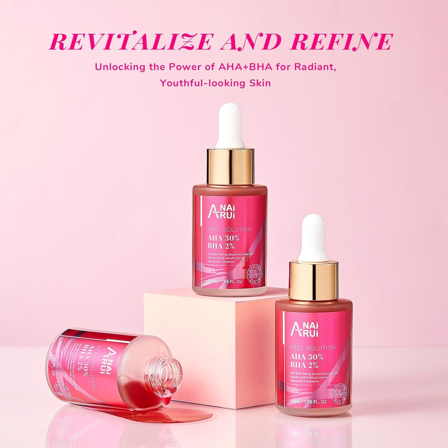 AHA BHA Face Peel Peeling Solution - Glycolic Acid 30% + Salicylic Acid 2% Face Exfoliator 1 Fl.oz - Image 10