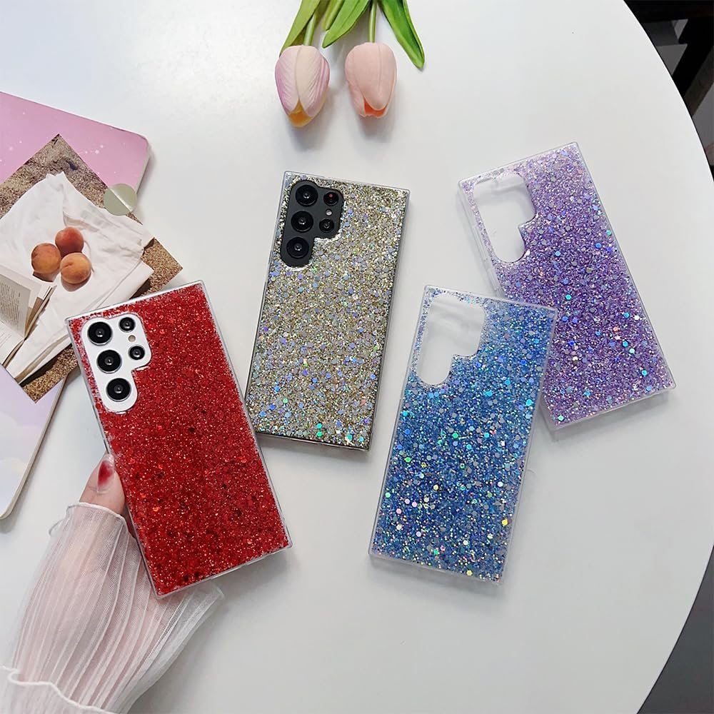 Case for Samsung Galaxy A14 5G Case 6.6''Glitter Bling for Women Girls Sparkle Cover Cute Protective Phone Cases (Blue) - Image 4