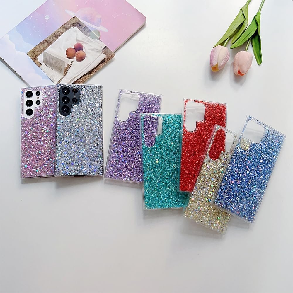 Case for Samsung Galaxy A14 5G Case 6.6''Glitter Bling for Women Girls Sparkle Cover Cute Protective Phone Cases (Blue) - Image 6