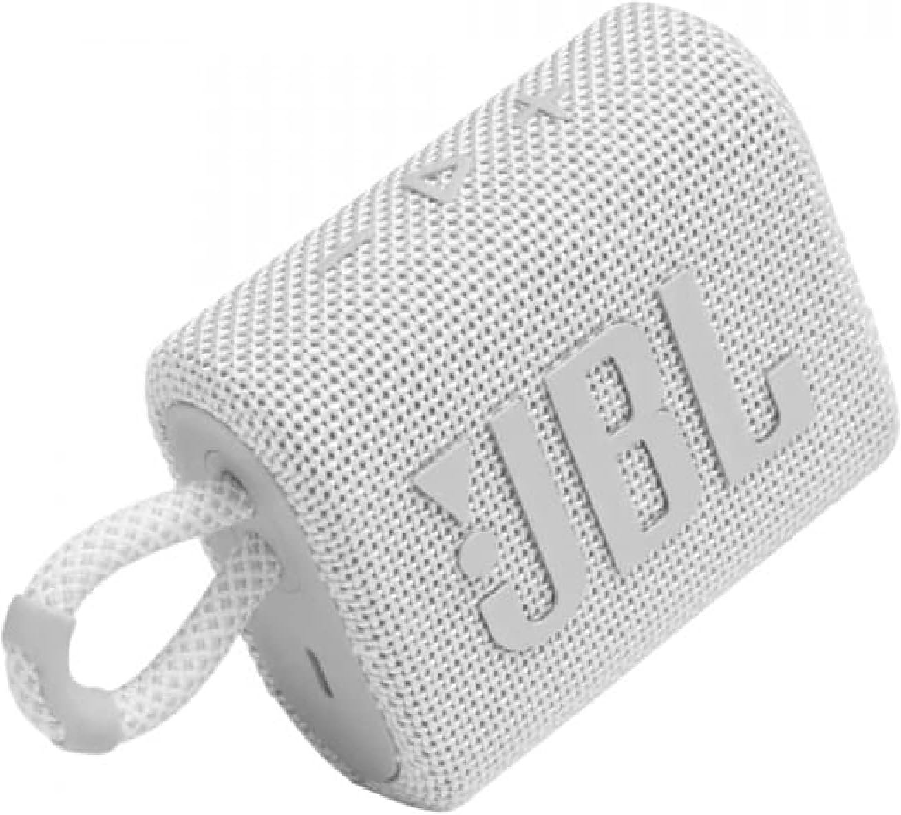 JBL Go 3 Portable Waterproof & Dustproof IP67 Outdoor Wireless Bluetooth Speaker (White) (Renewed) - Image 2