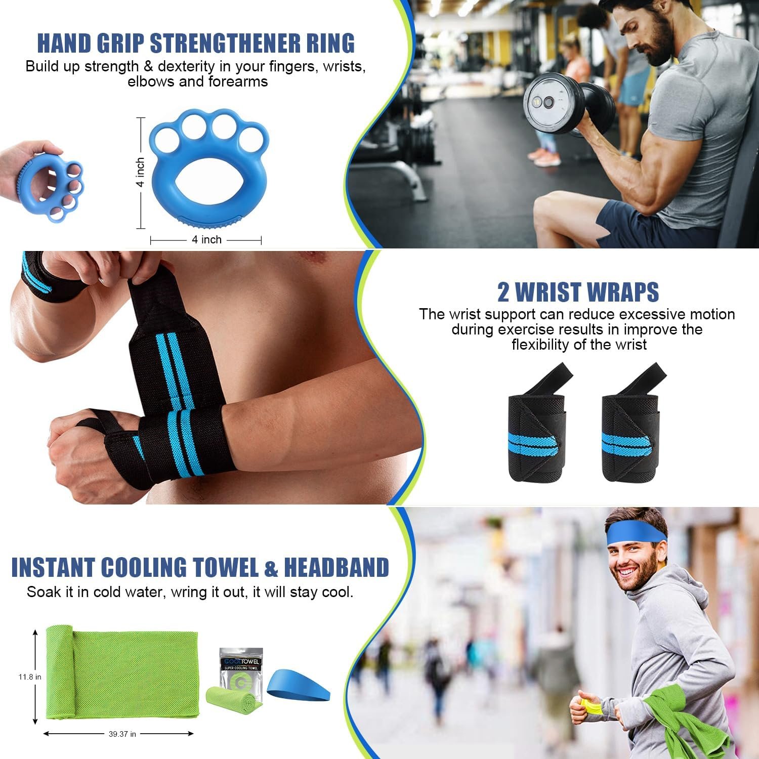 23Pcs Resistance Bands Set Workout Bands, 5 Stackable Exercise Bands with Handles, 5 Resistance Loop Bands, Jump Rope, Figure 8 Resistance Bands, Headband, Cooling Towel - Image 9