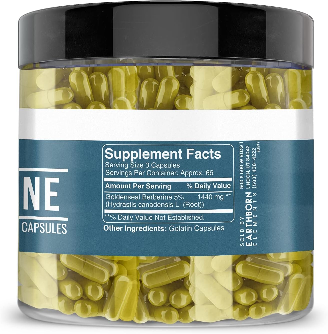 Earthborn Elements Berberine 200 Capsules, Pure & Undiluted, No Additives - Image 4